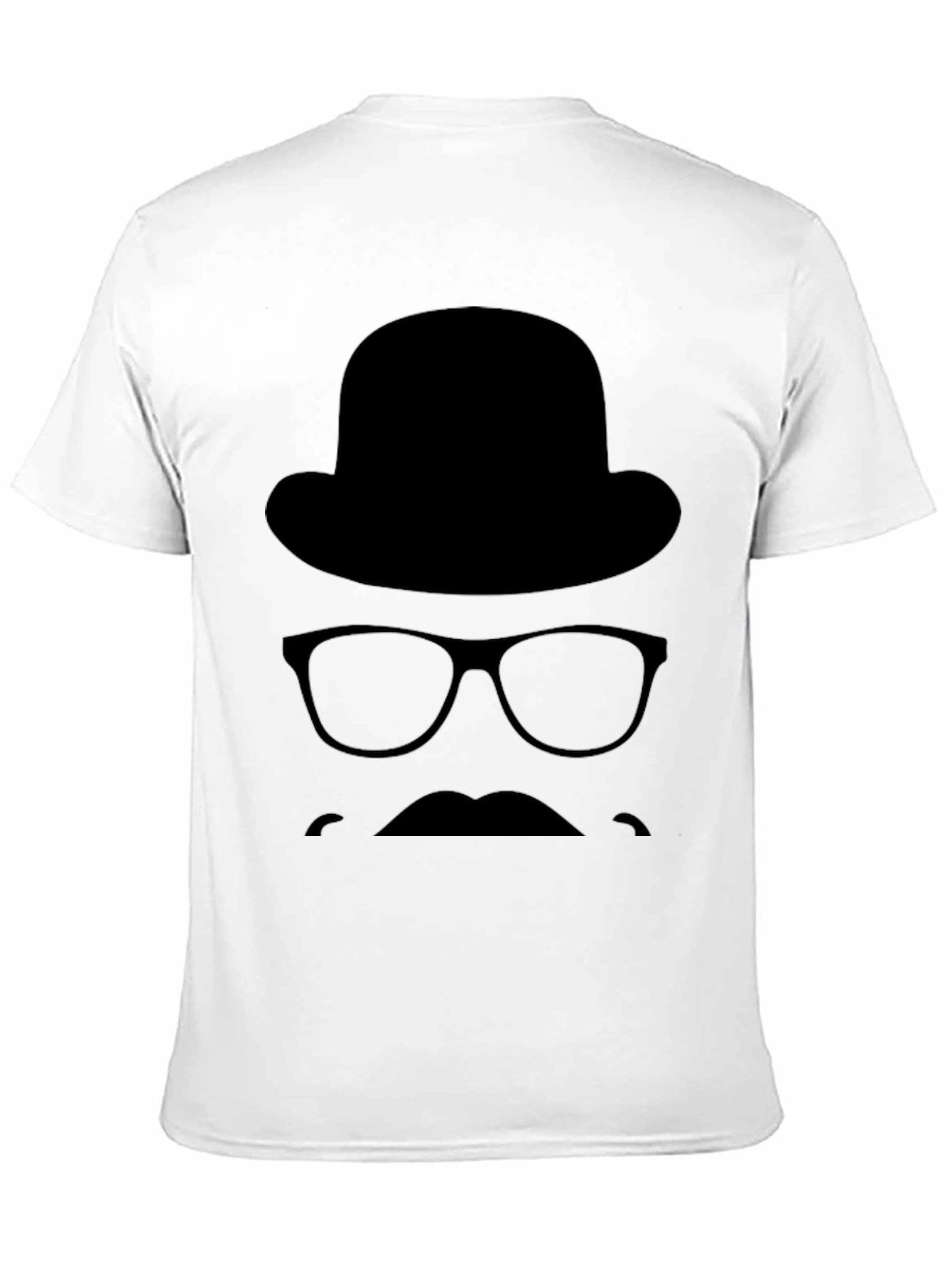 Retro Silhouette T-Shirt - Hat Glasses & Mustache