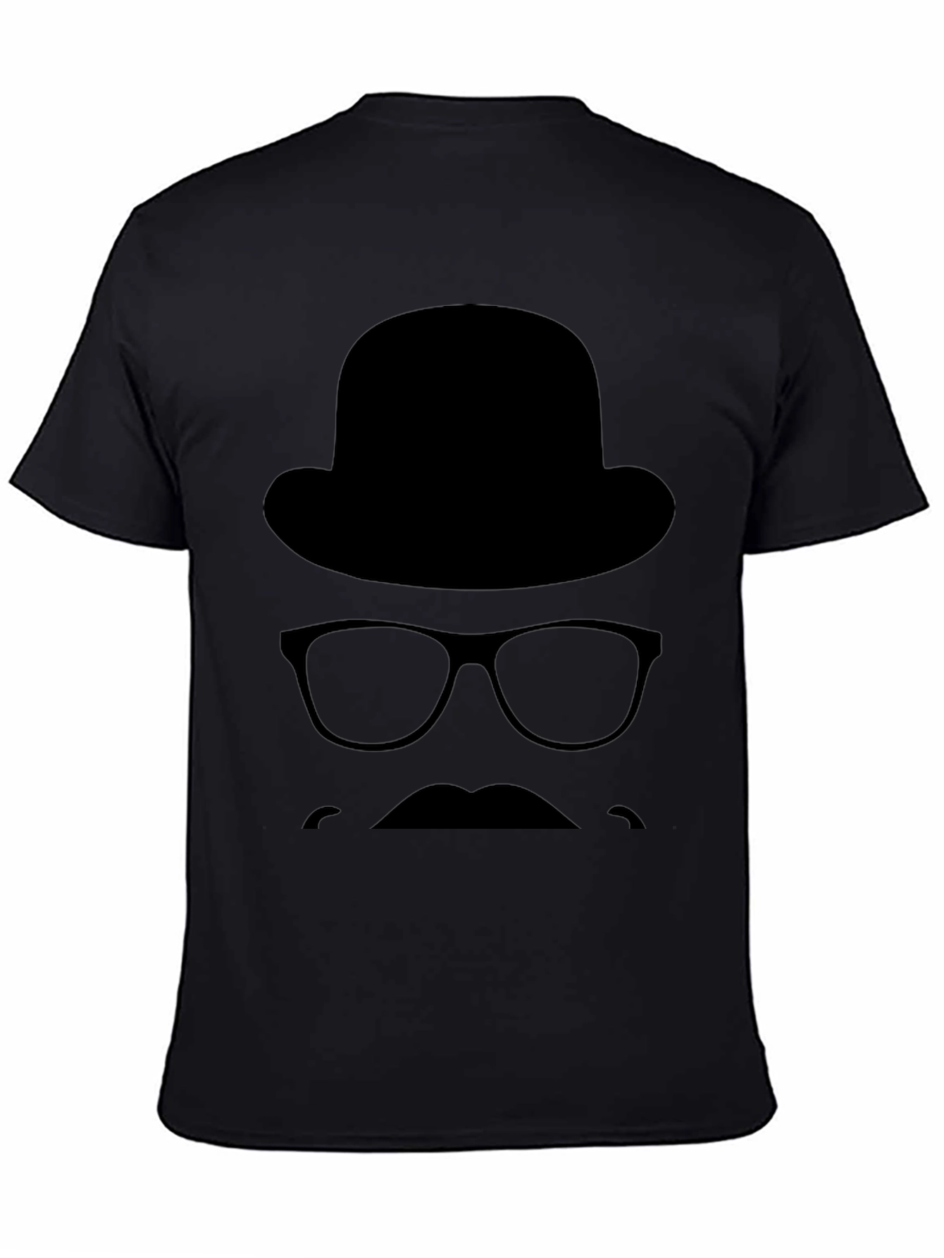 Retro Silhouette T-Shirt - Hat Glasses & Mustache