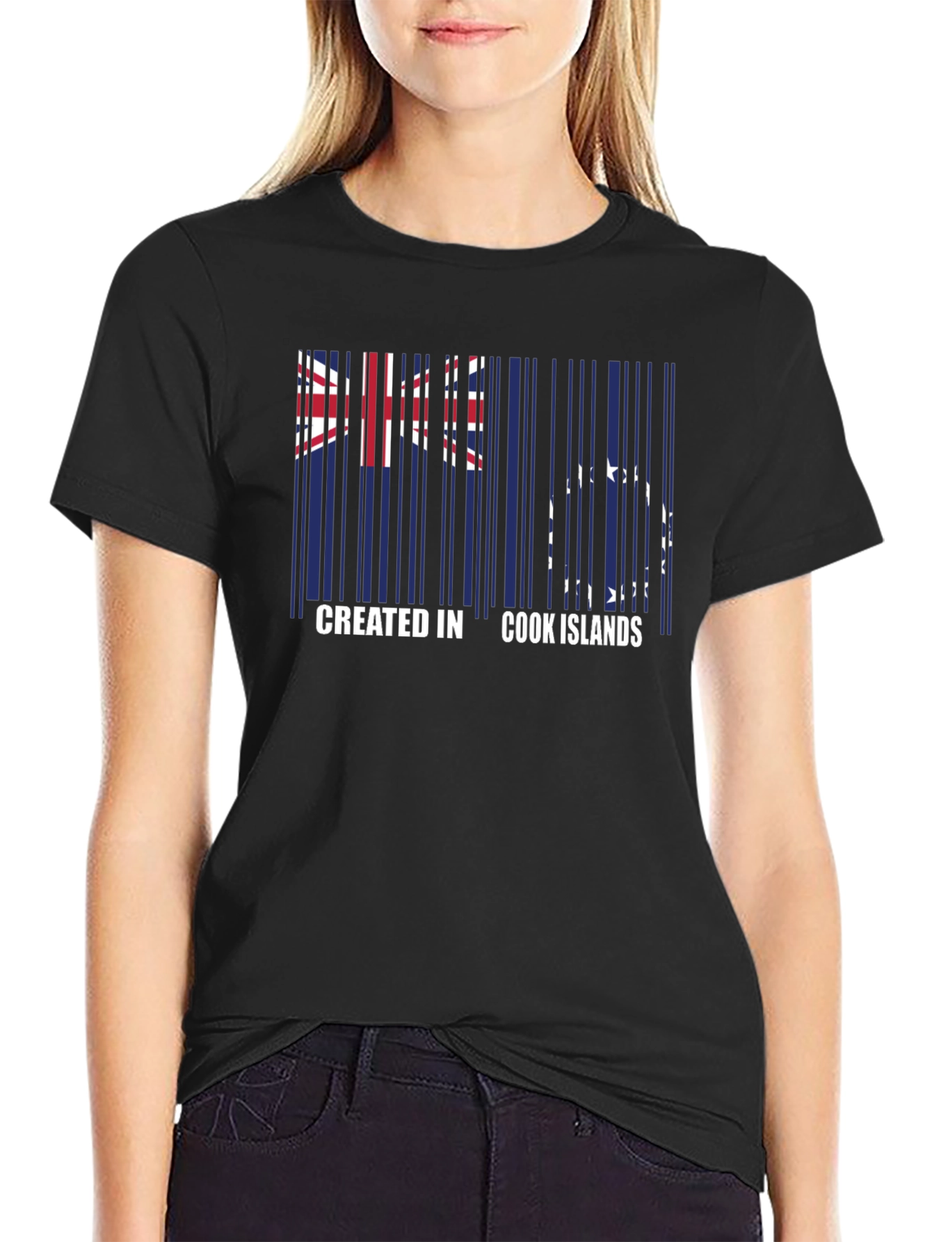 Cook Islands Flag Barcode T-Shirt
