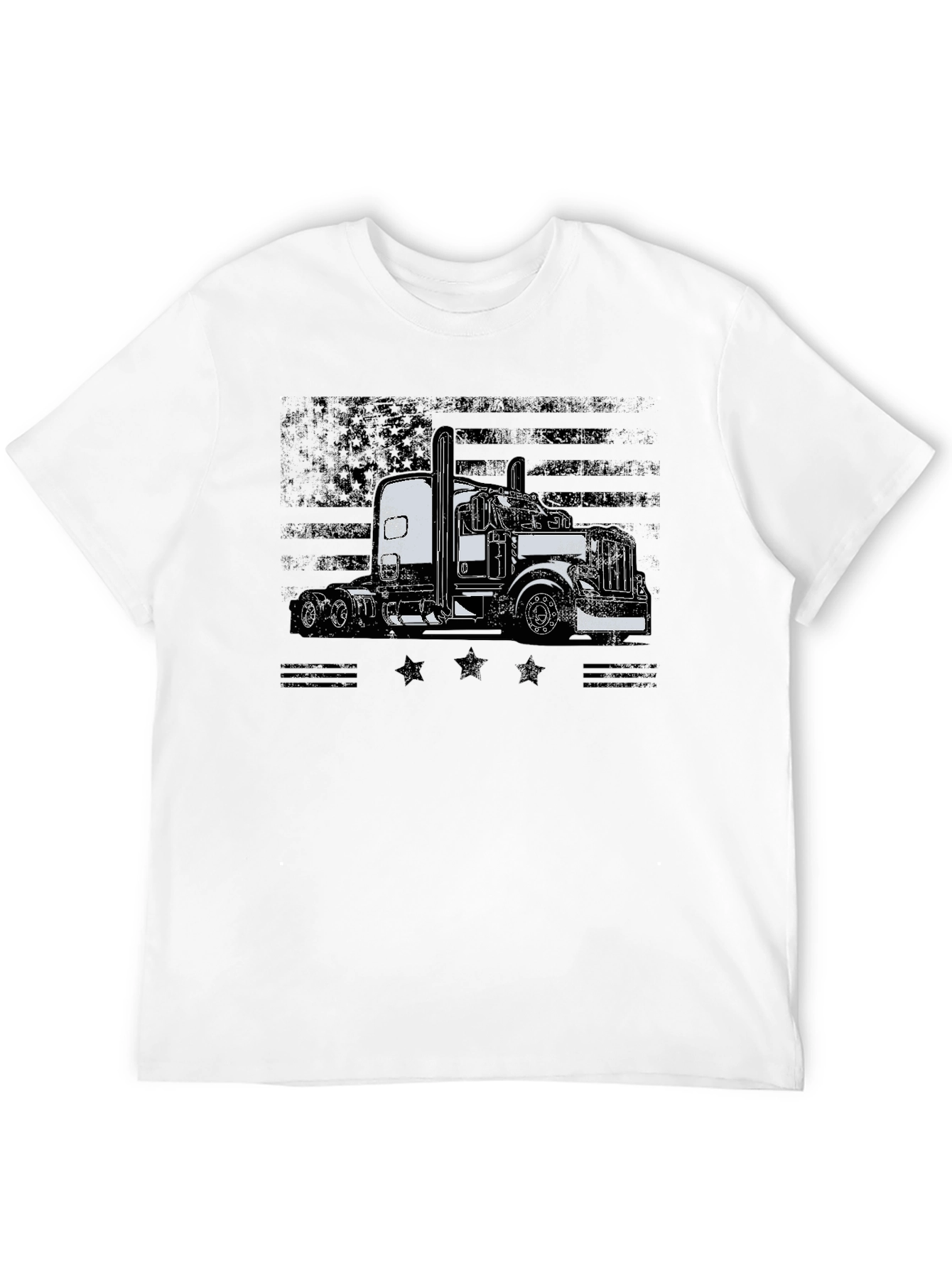 American Flag Trucker Graphic T-Shirt