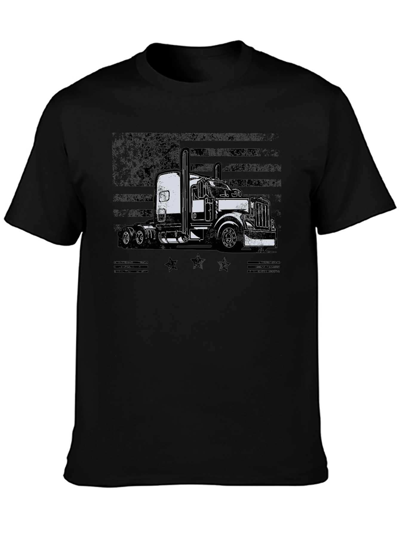 American Flag Trucker Graphic T-Shirt