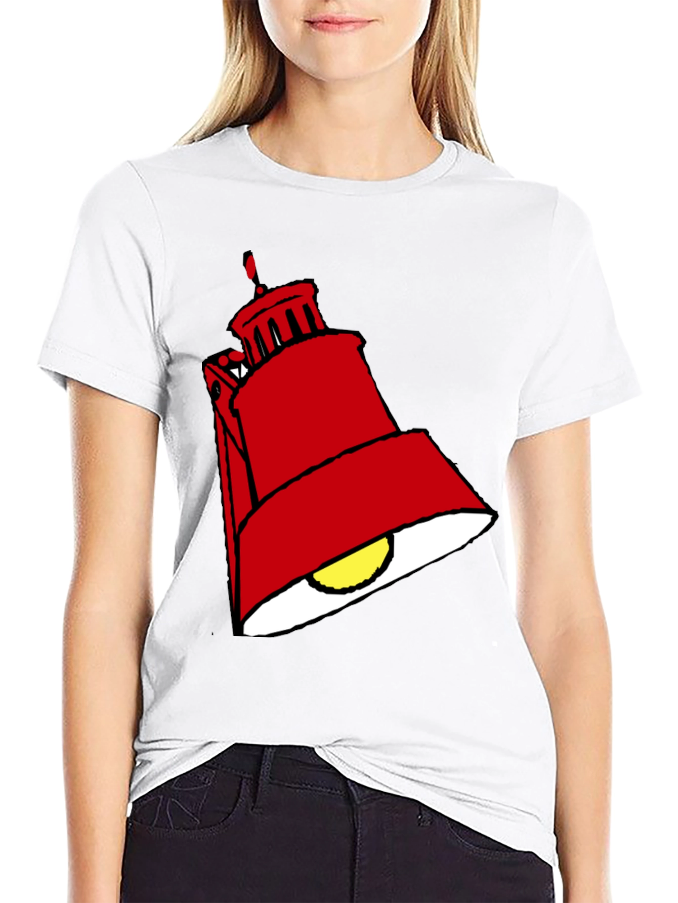Red Lamp Graphic Black T-Shirt