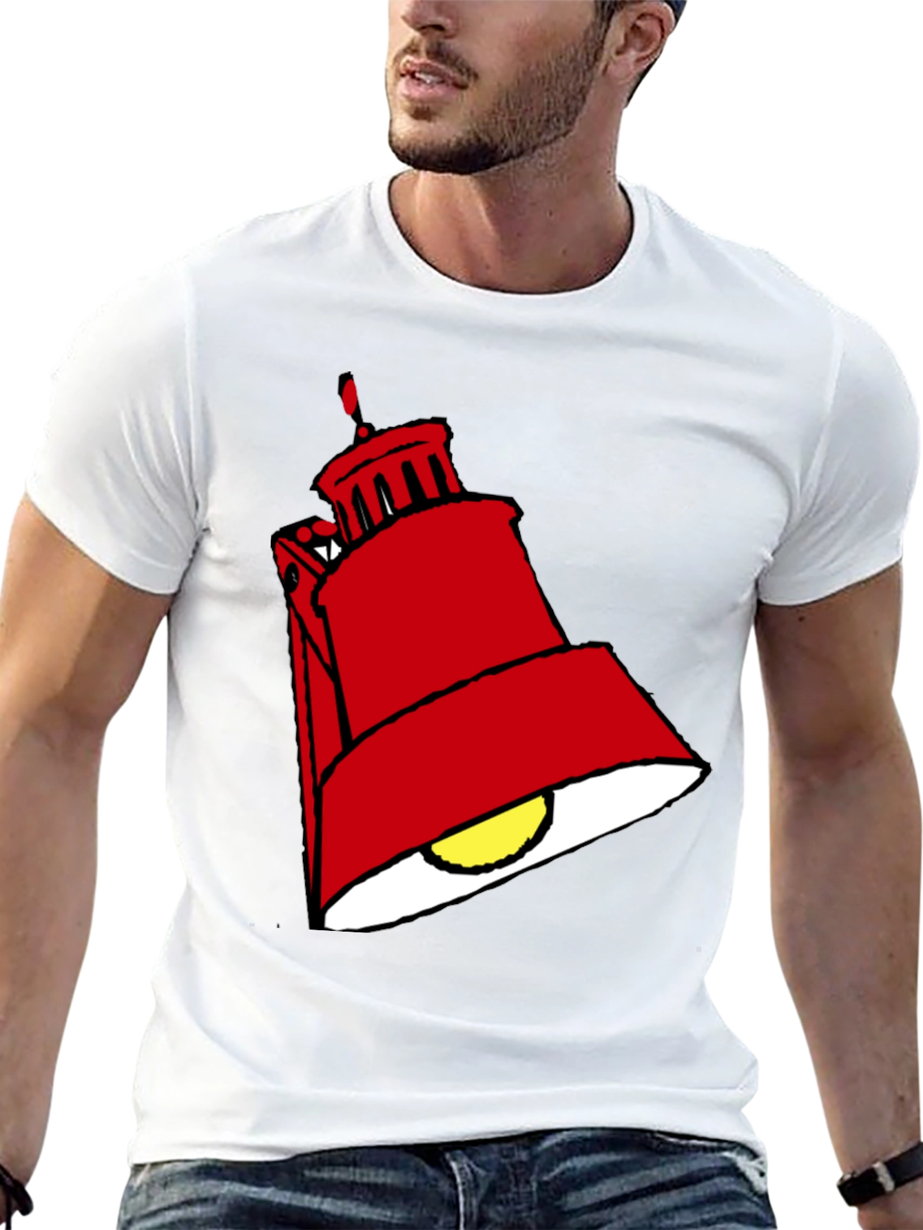 Red Lamp Graphic Black T-Shirt