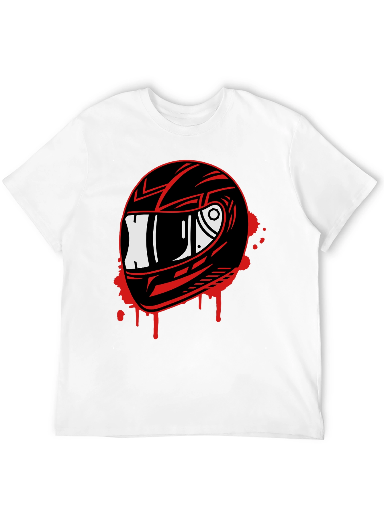 Motorcycle Helmet Graphic Tee - Black