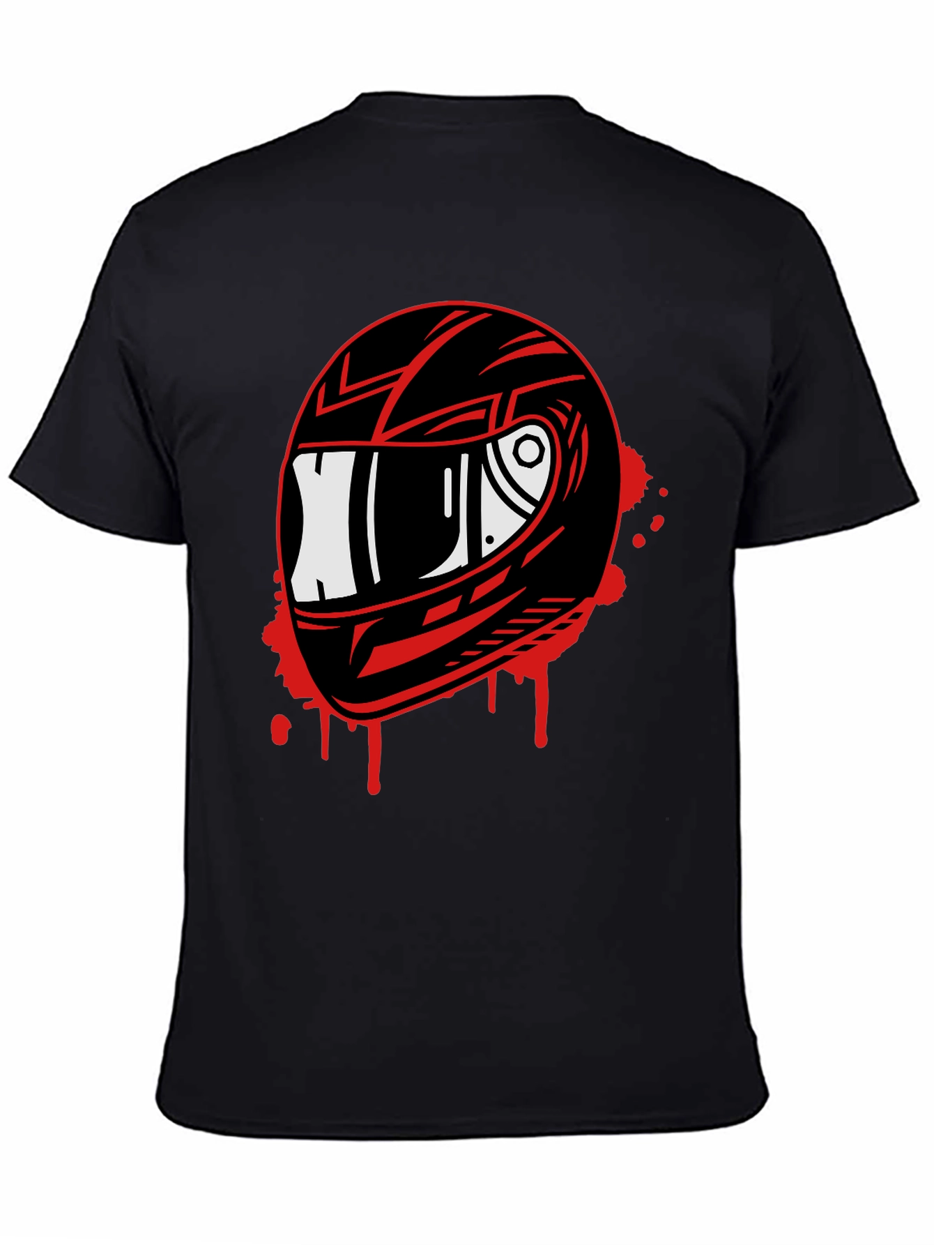 Motorcycle Helmet Graphic Tee - Black