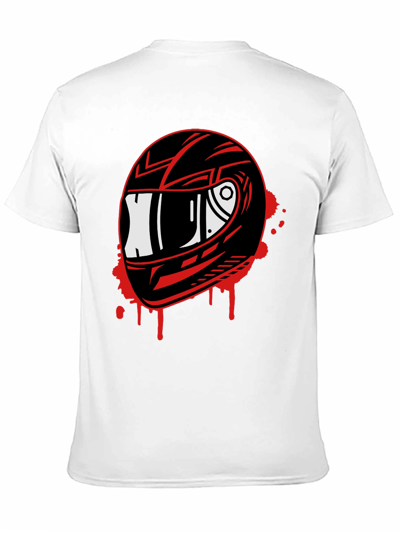 Motorcycle Helmet Graphic Tee - Black