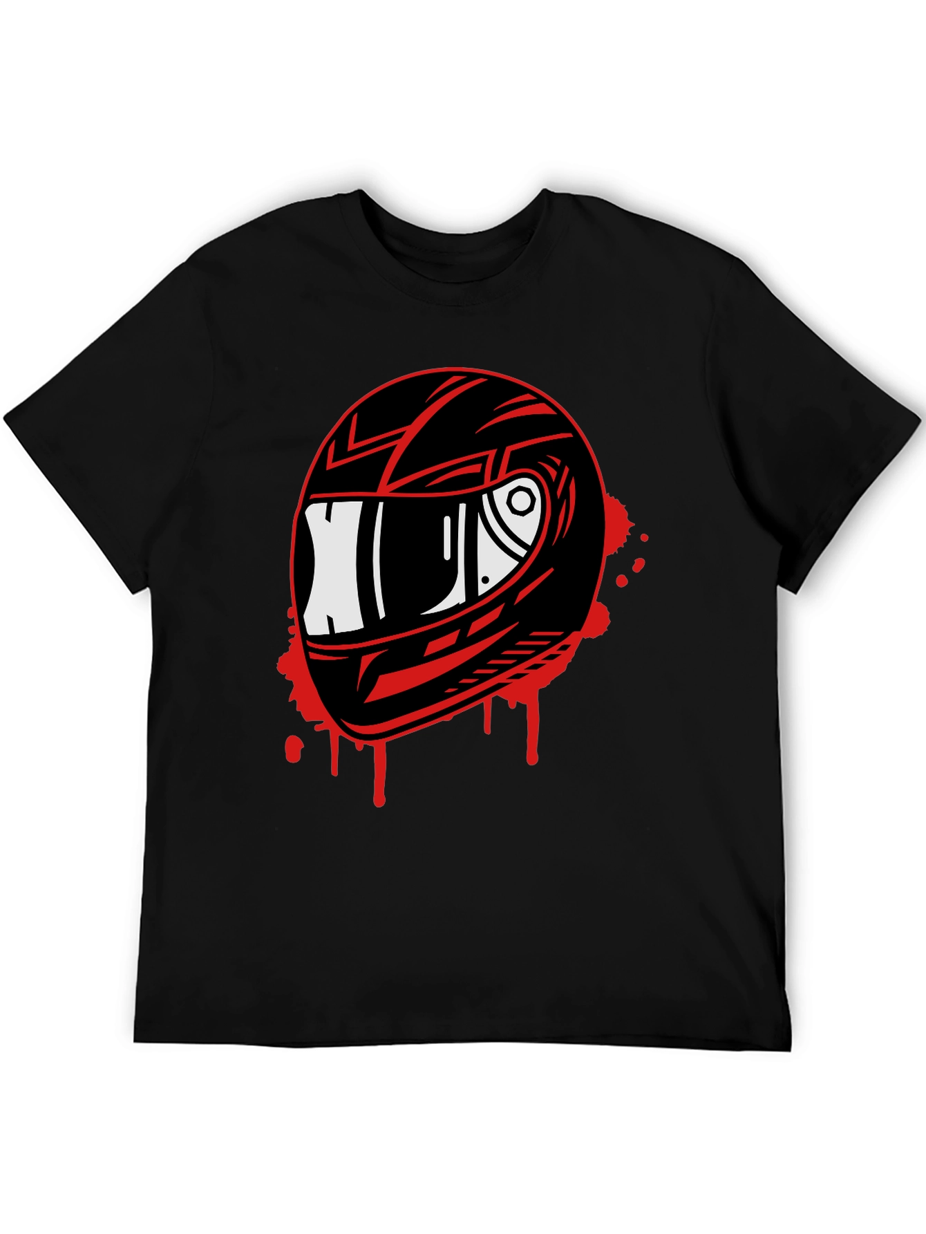 Motorcycle Helmet Graphic Tee - Black