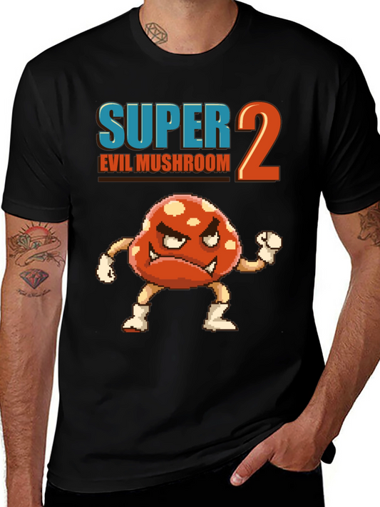 Super 2 Evil Mushroom Graphic T-Shirt