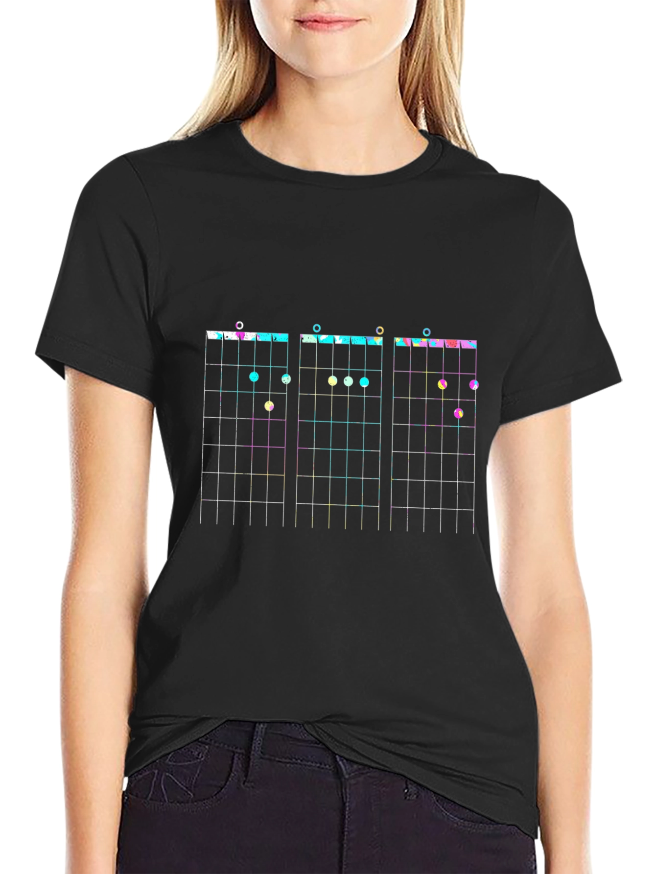 Guitar Chord Chart T-Shirt - Black