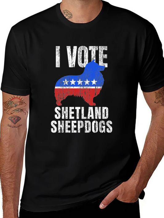 I Vote Shetland Sheepdogs Graphic Tee