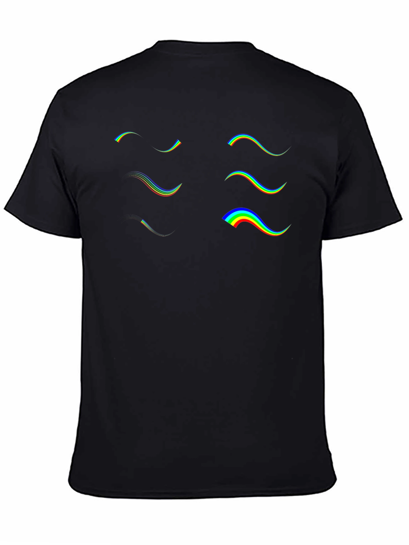 Retro Wave Graphic Tee - Black Cotton T-Shirt
