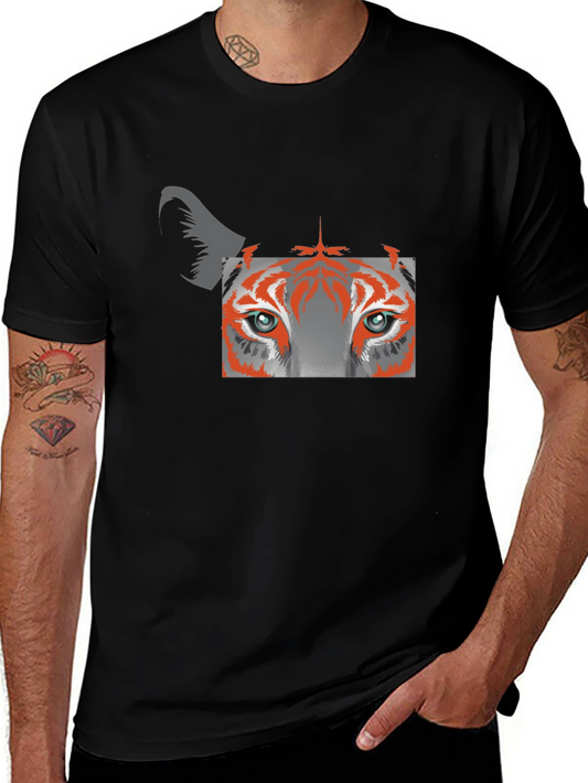 Tiger Eye Graphic Tee - Black Cotton Blend