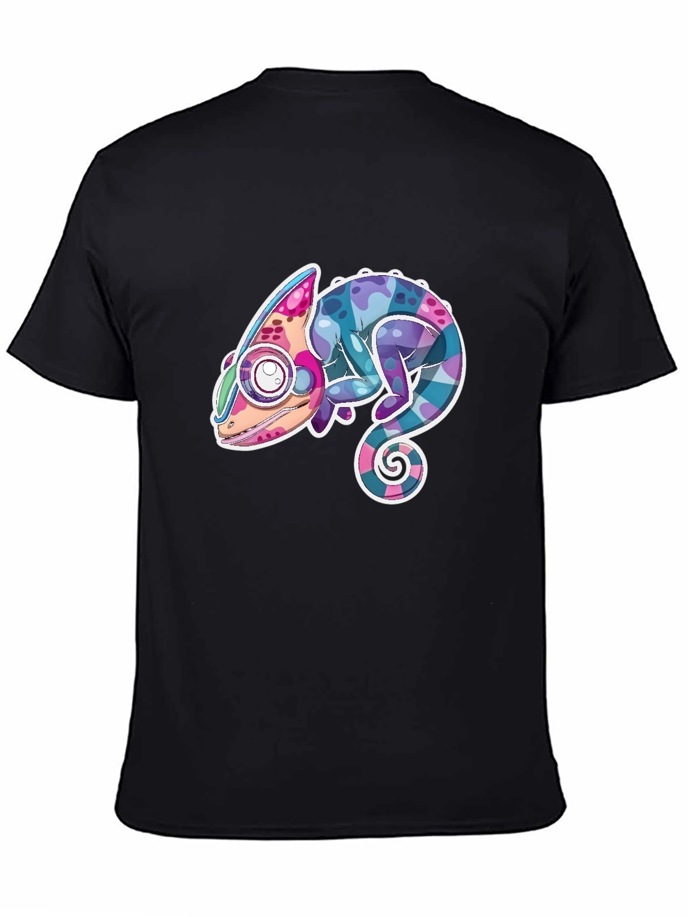 Cool Chameleon Graphic Tee - Black Cotton
