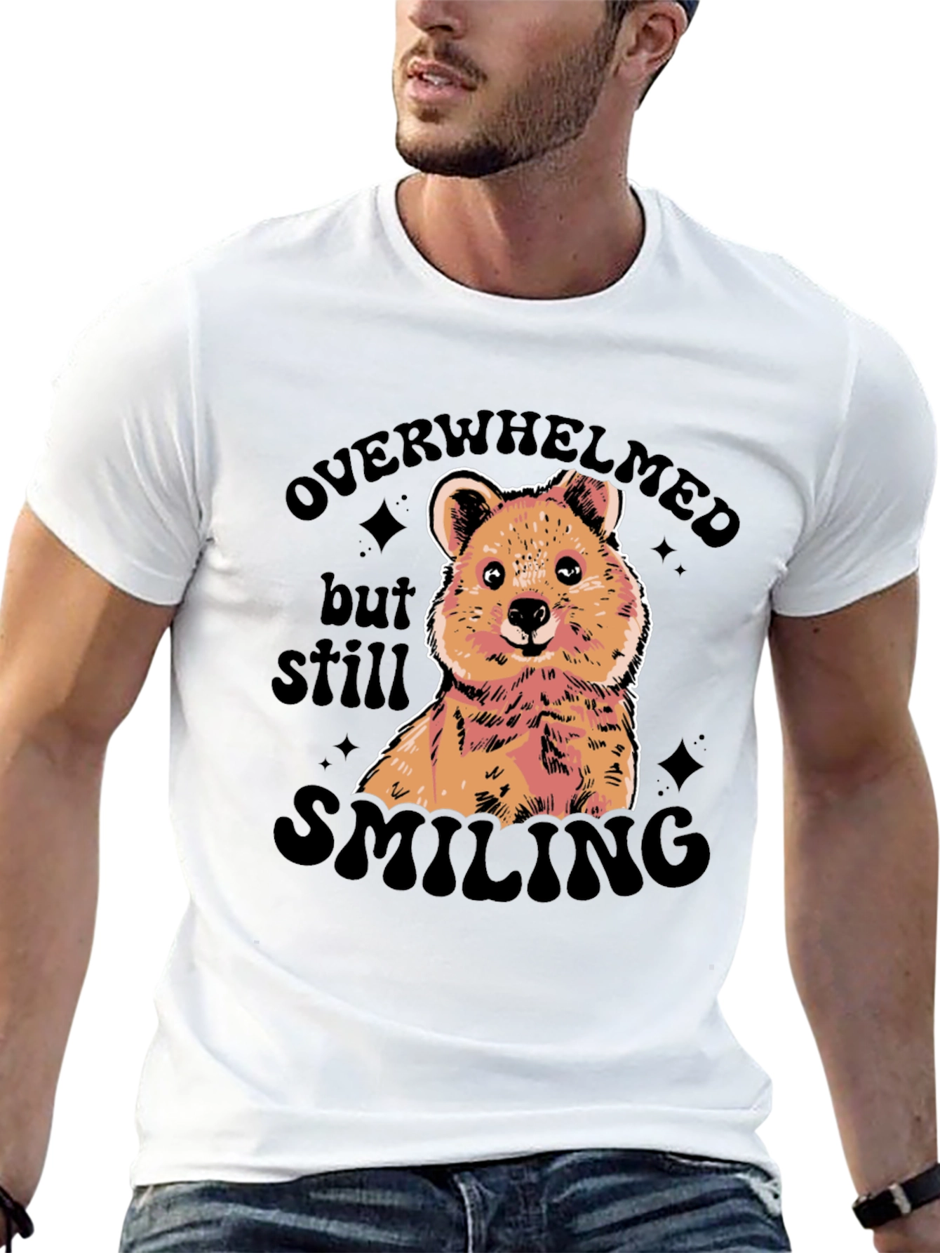 Overwhelmed But Still Smiling Graphic Tee
