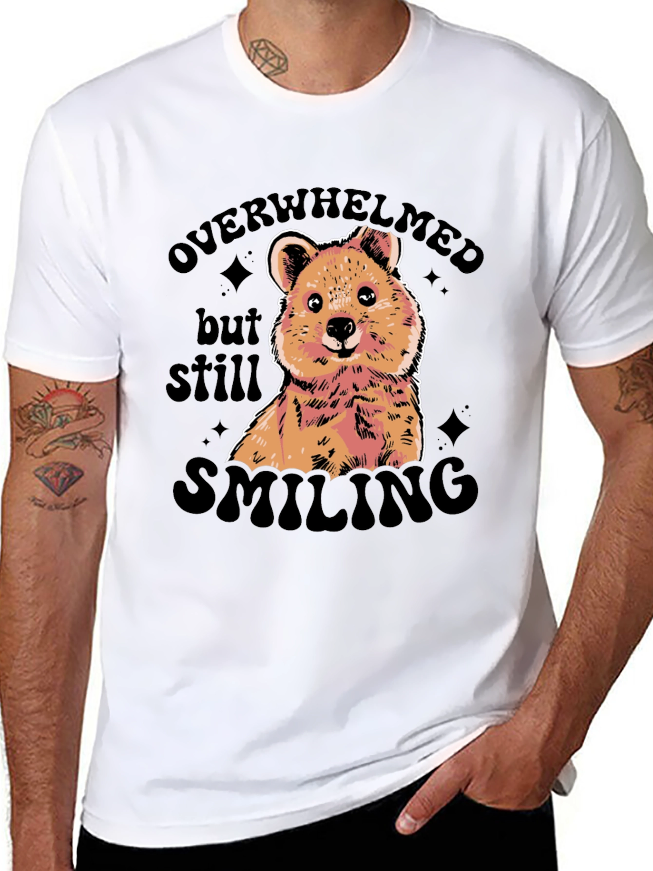 Overwhelmed But Still Smiling Graphic Tee