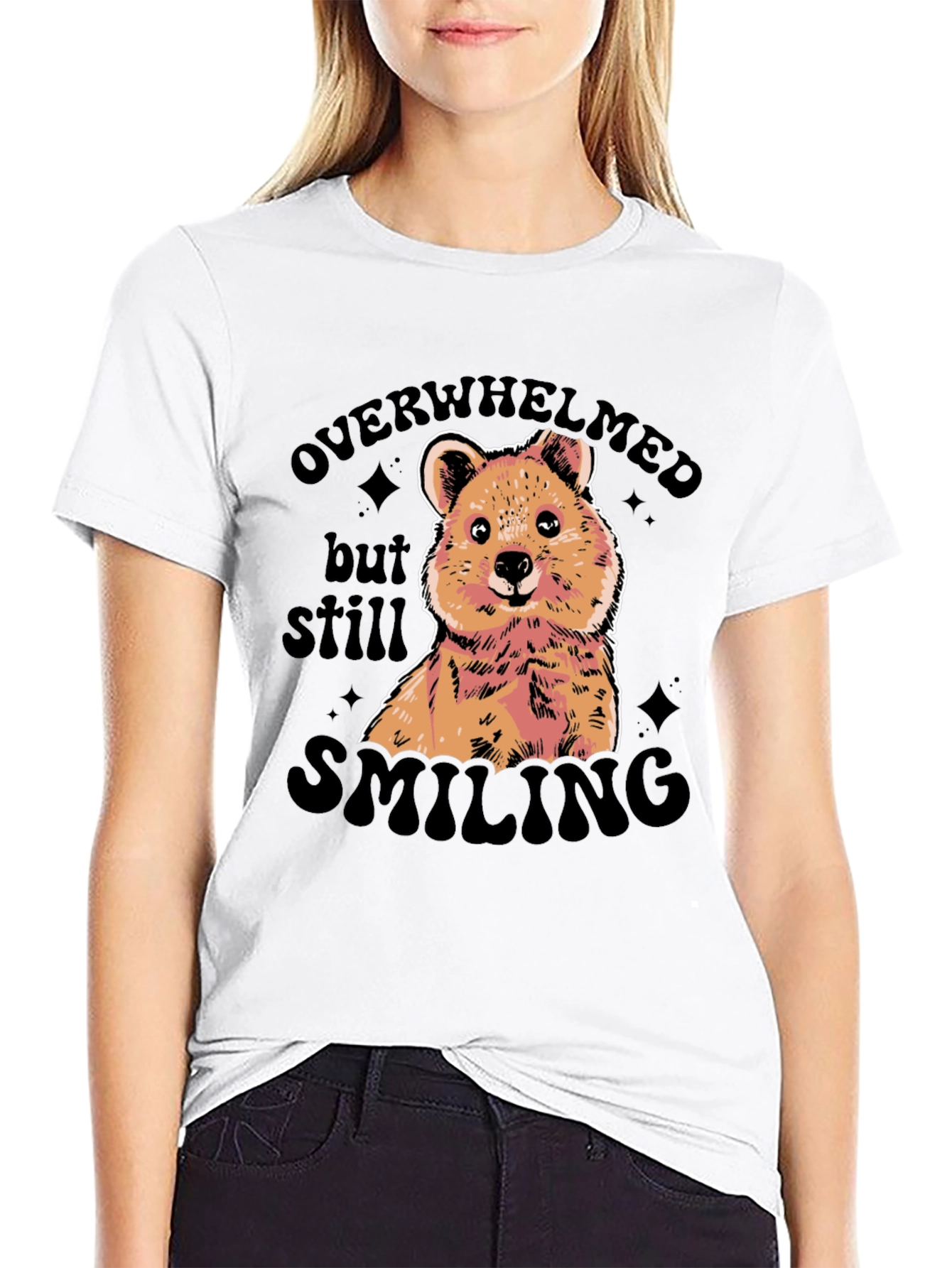 Overwhelmed But Still Smiling Graphic Tee