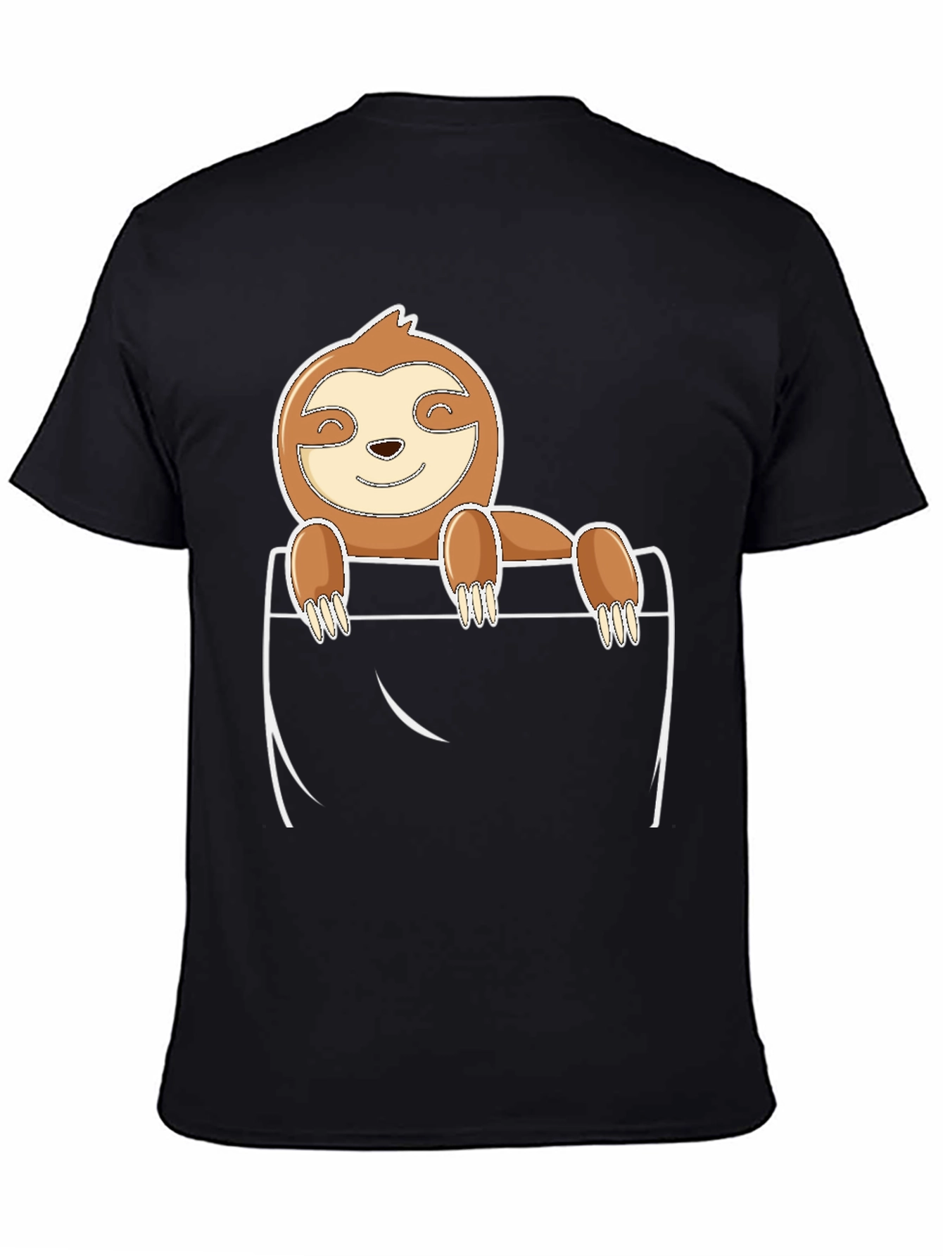Sloth Pocket T-Shirt - Cute Cartoon Animal Tee