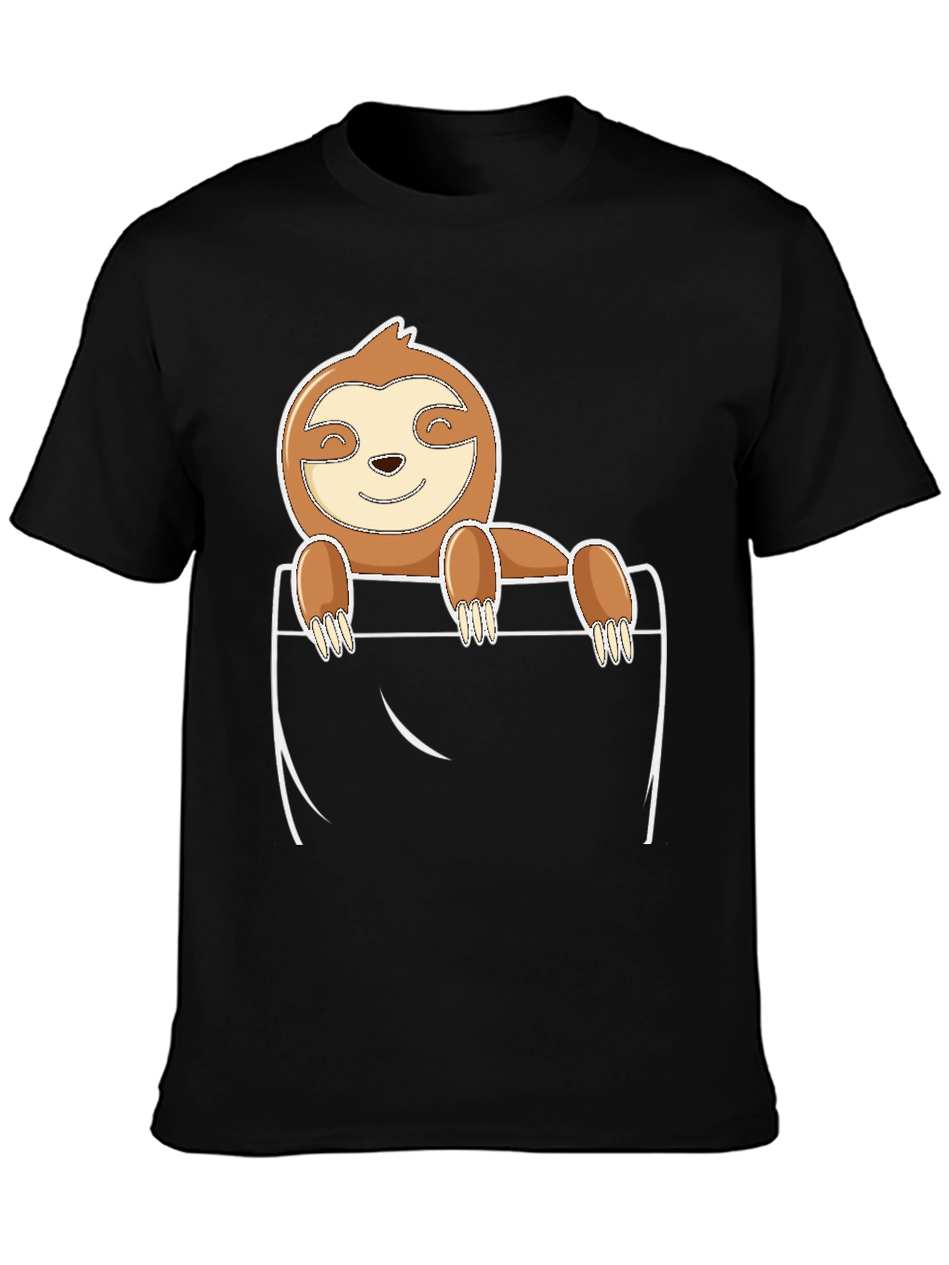 Sloth Pocket T-Shirt - Cute Cartoon Animal Tee