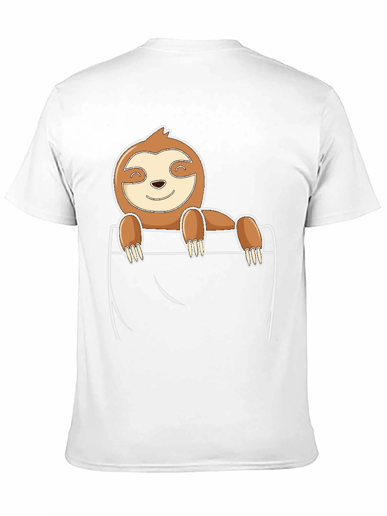 Sloth Pocket T-Shirt - Cute Cartoon Animal Tee