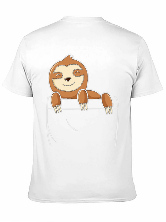 Sloth Pocket T-Shirt - Cute Cartoon Animal Tee