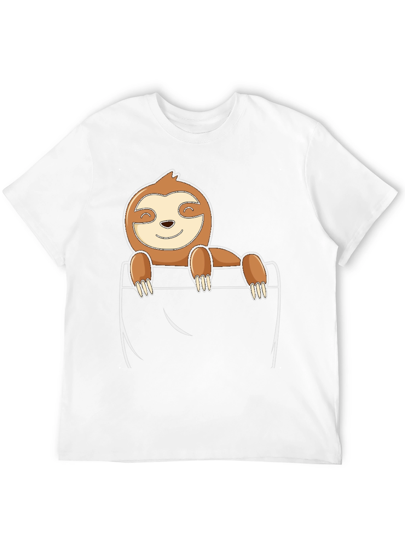 Sloth Pocket T-Shirt - Cute Cartoon Animal Tee