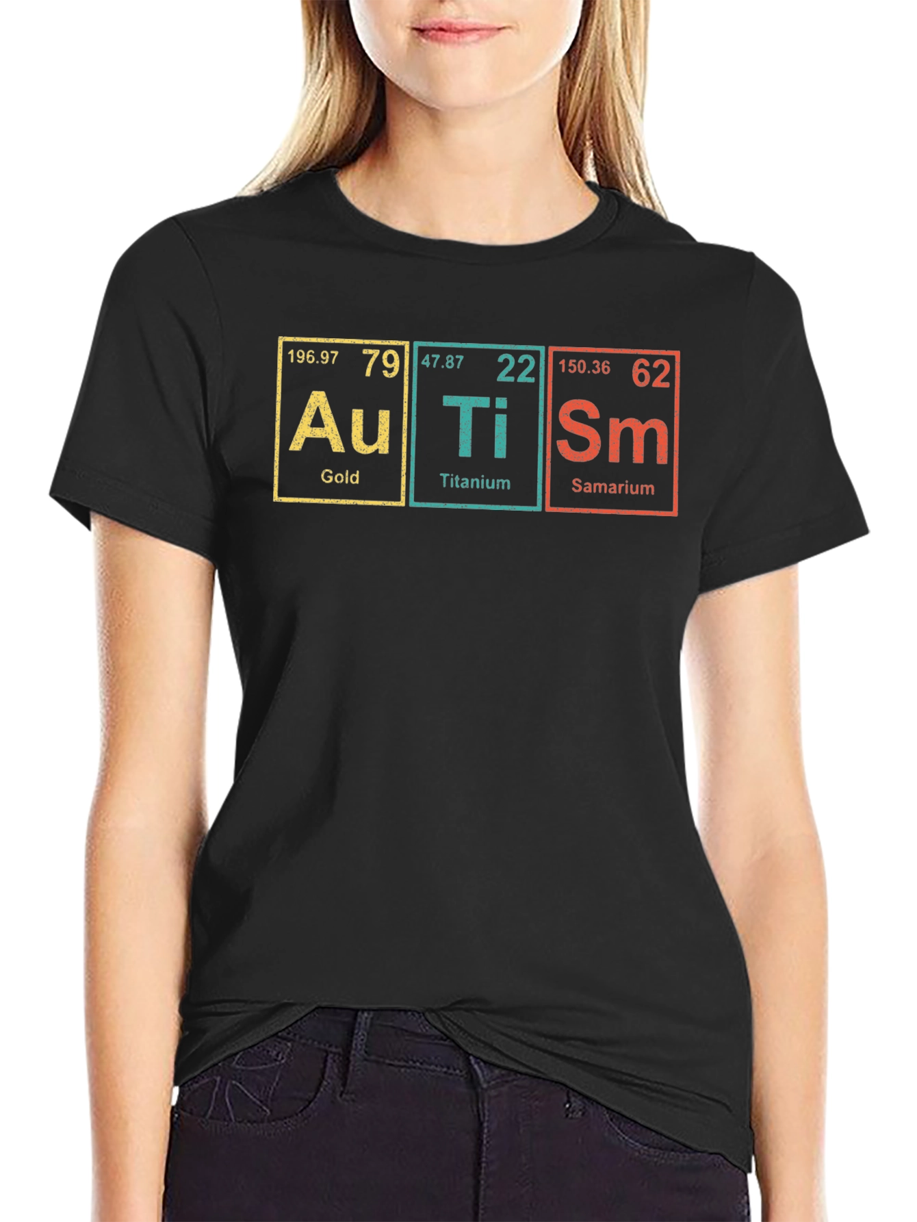 Periodic Table Autism Shirt - Gold Titanium Samarium