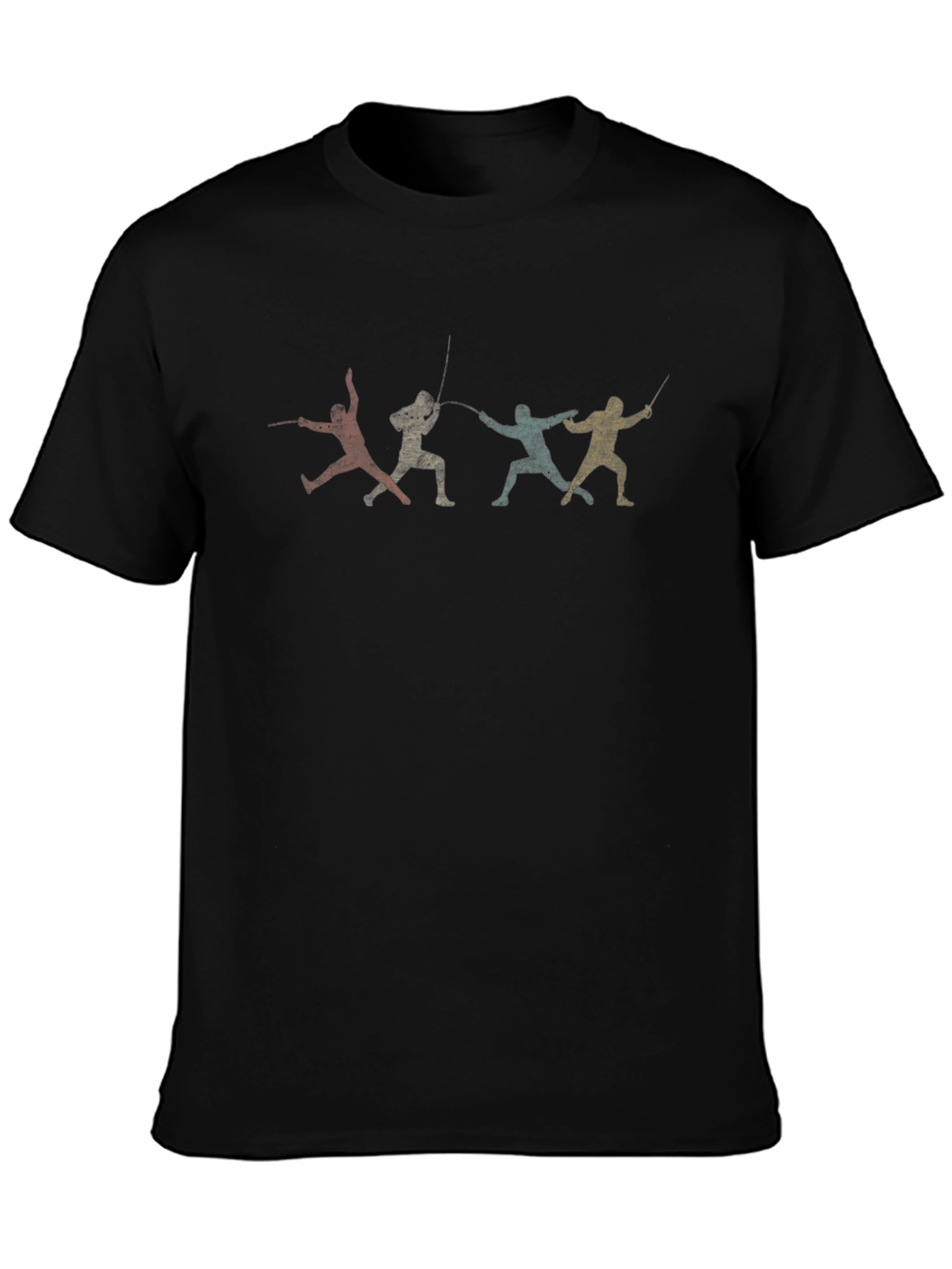 Fencing Silhouette Graphic Tee - Black T-Shirt