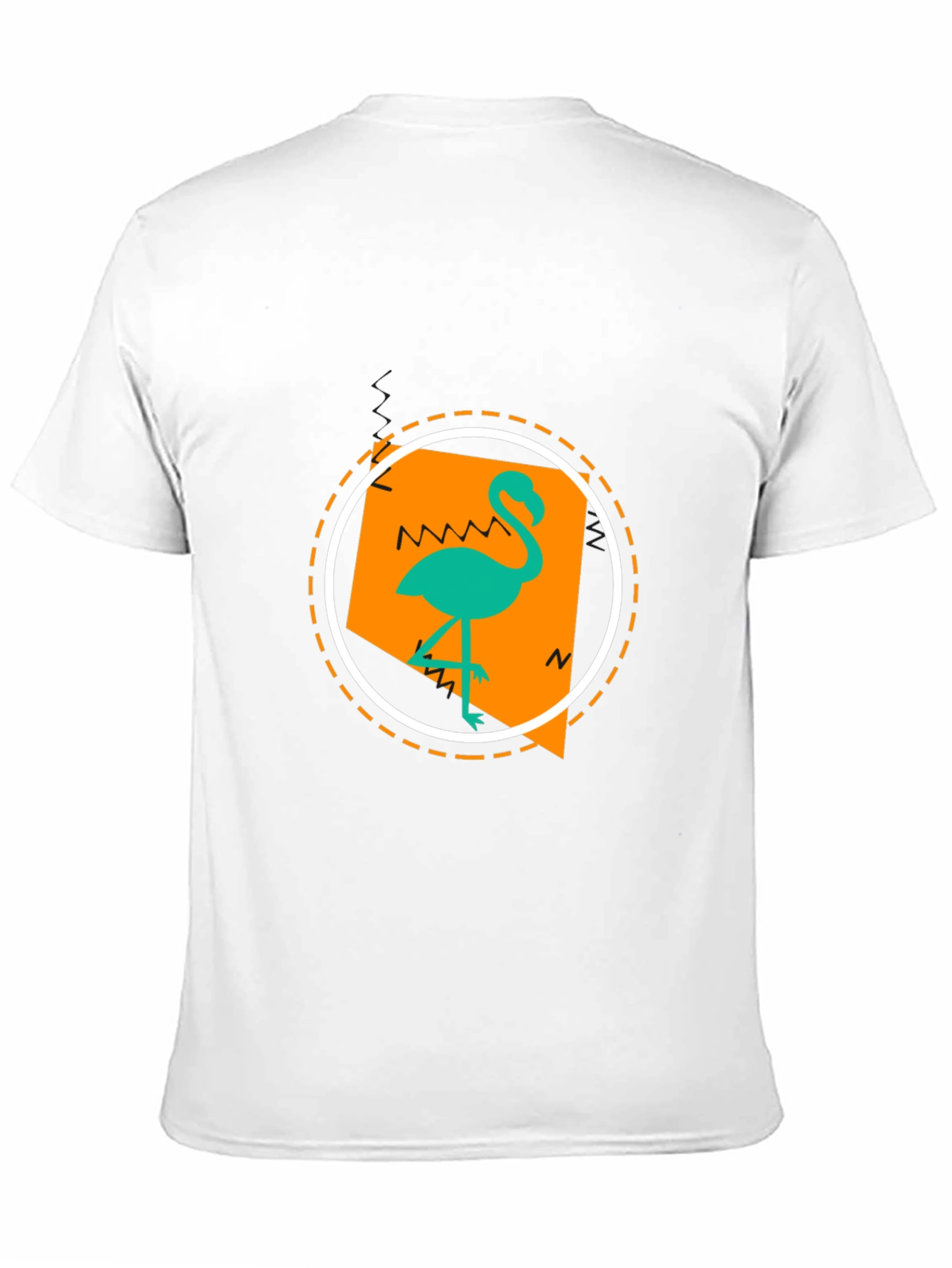 Tropical Flamingo Graphic Print Black T-Shirt