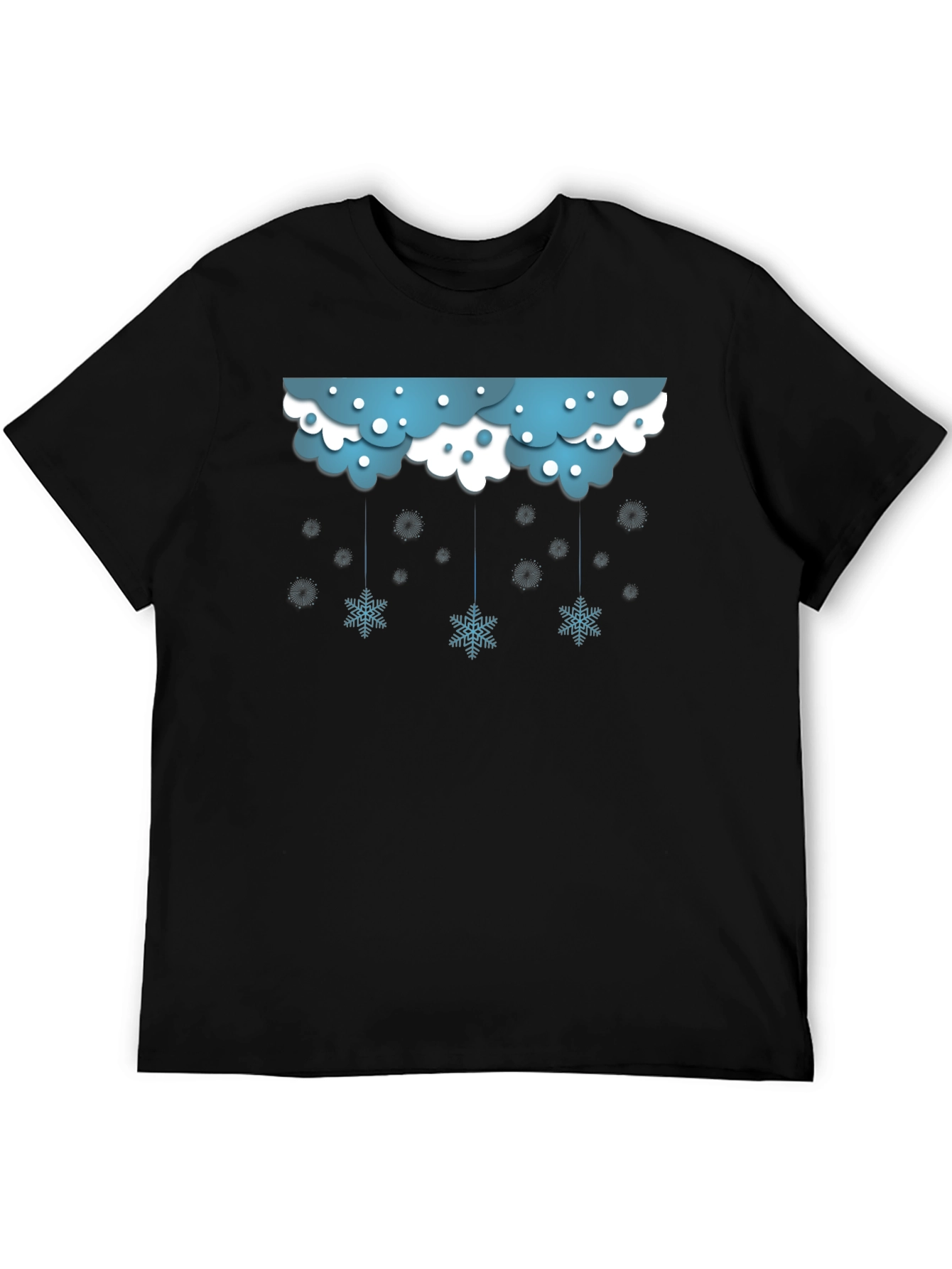 Snowflake Cloud Graphic Black T-Shirt