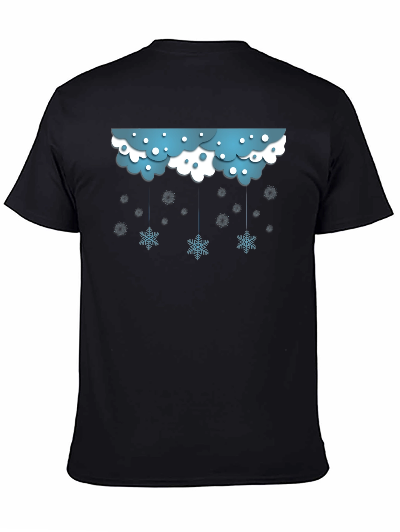 Snowflake Cloud Graphic Black T-Shirt