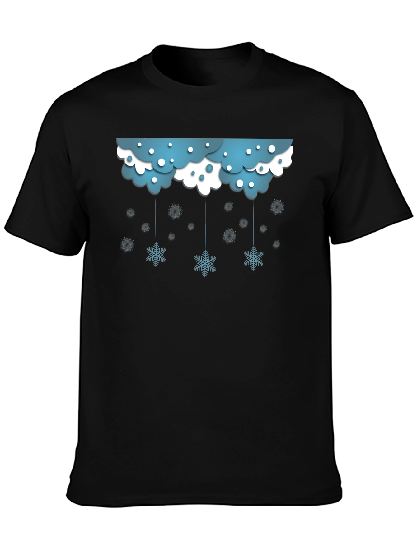 Snowflake Cloud Graphic Black T-Shirt