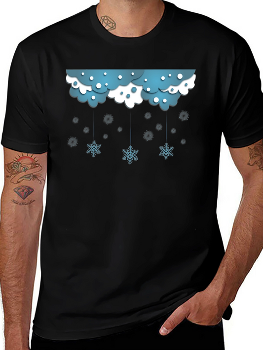Snowflake Cloud Graphic Black T-Shirt