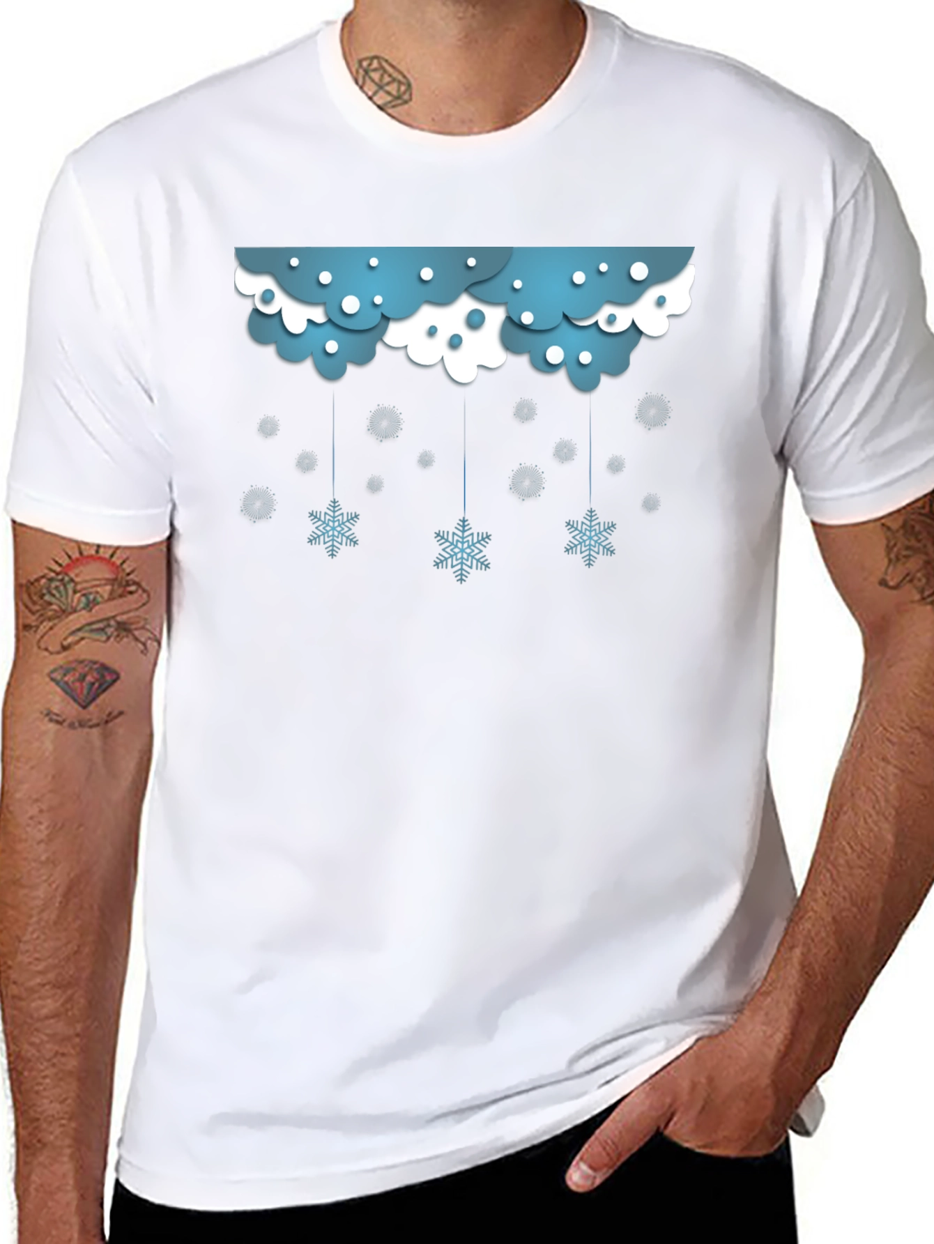 Snowflake Cloud Graphic Black T-Shirt