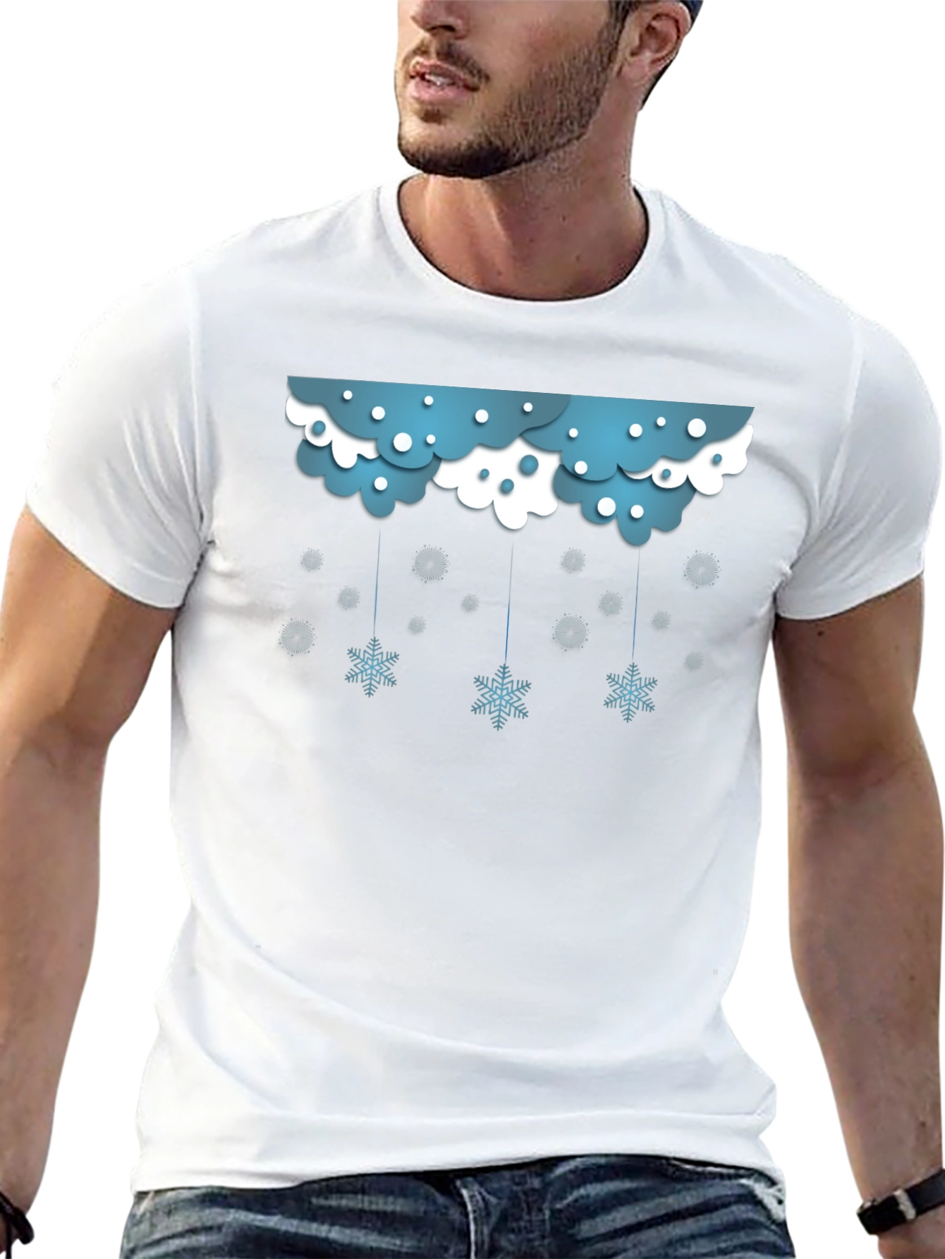 Snowflake Cloud Graphic Black T-Shirt
