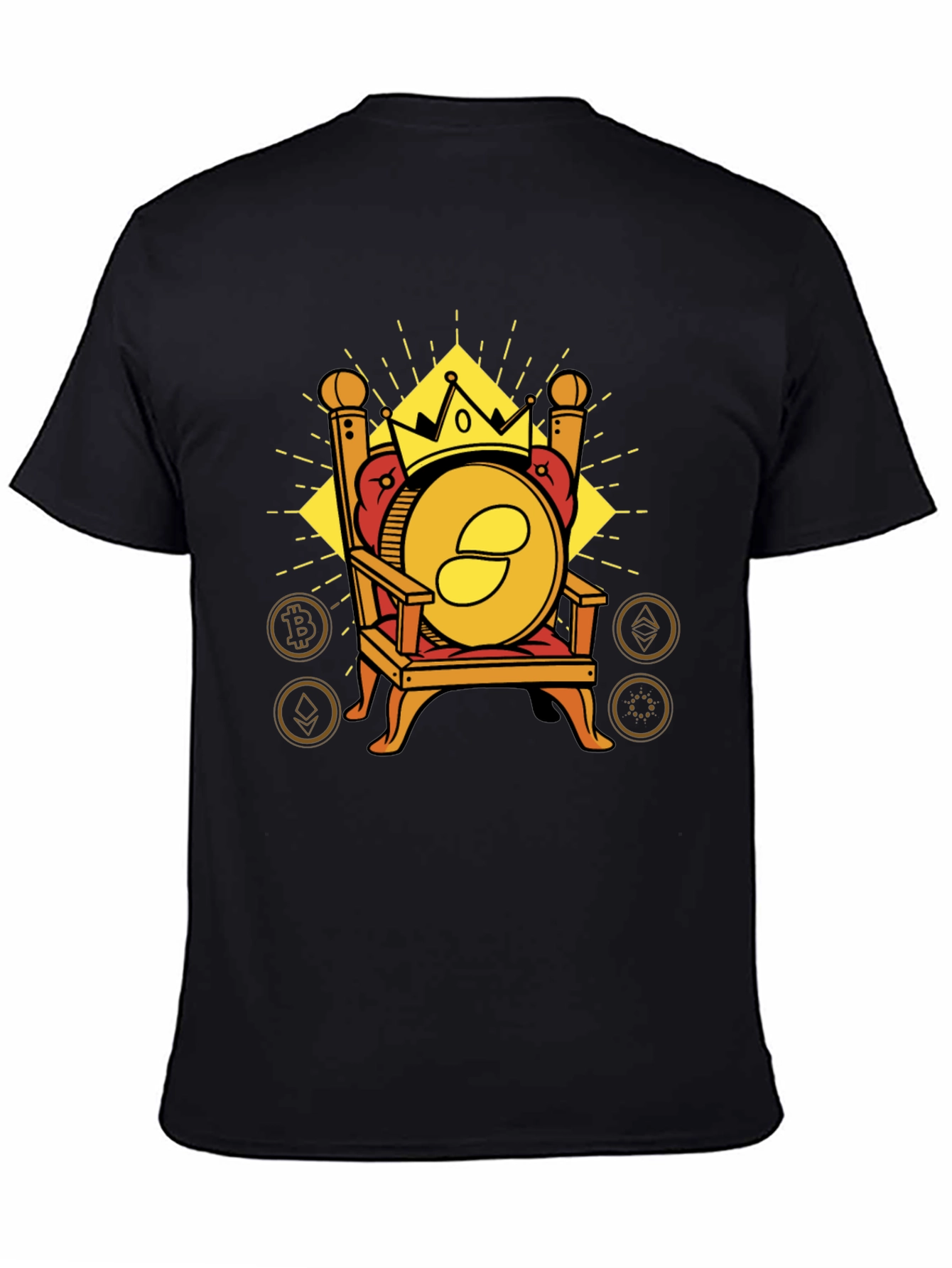 Crypto King T-Shirt - Coin on Throne Design