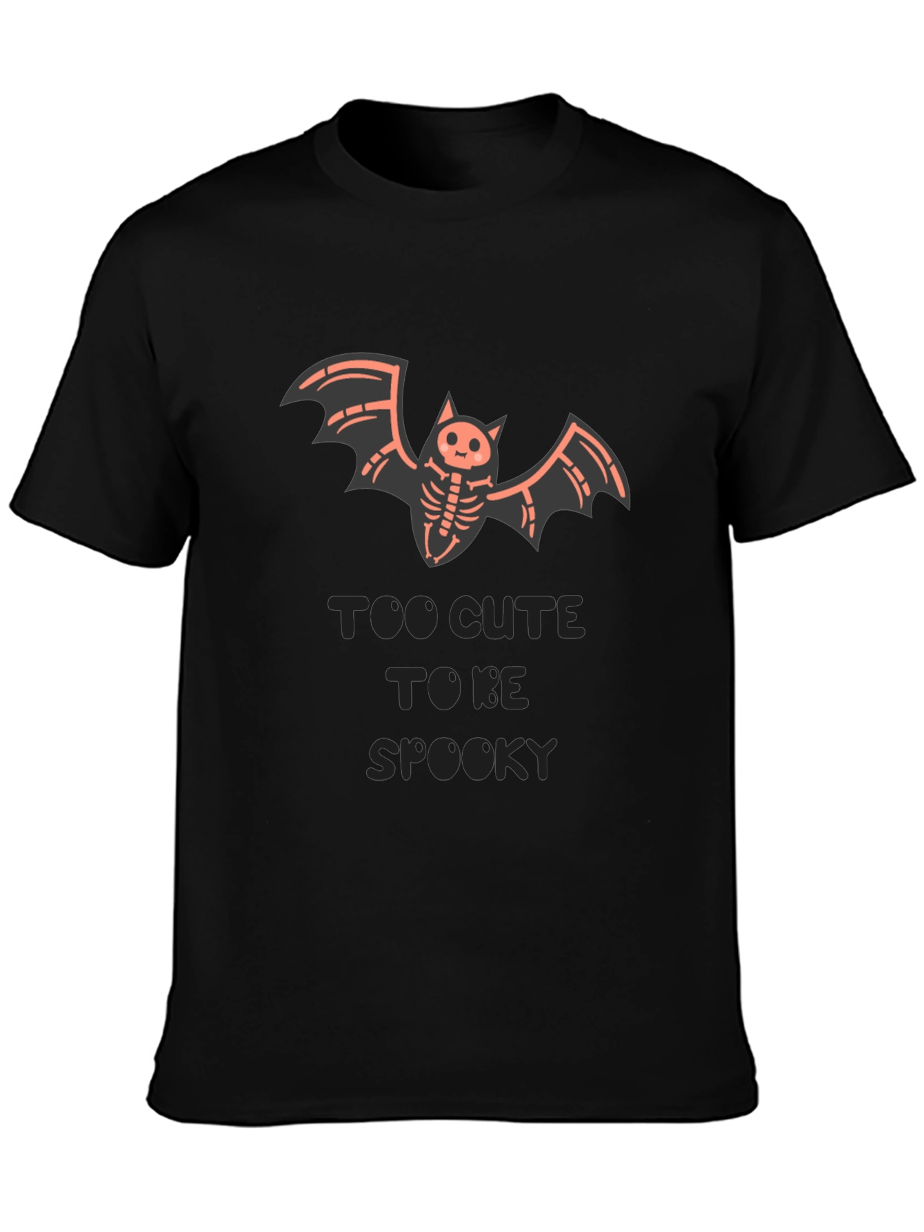 Cute Halloween Bat Skeleton Graphic T-Shirt