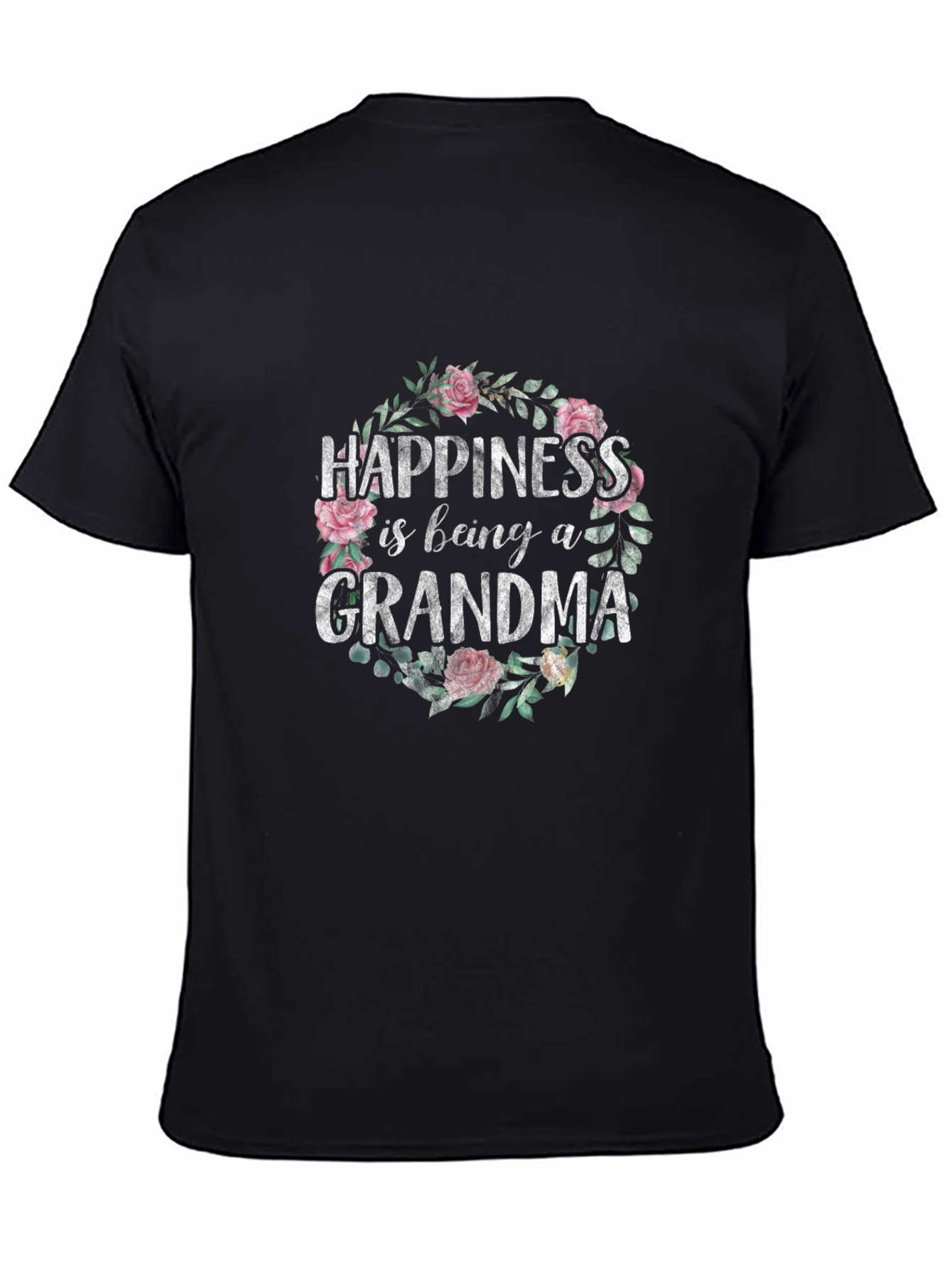 Grandma Happiness Floral Tee - Cute Family Gift
