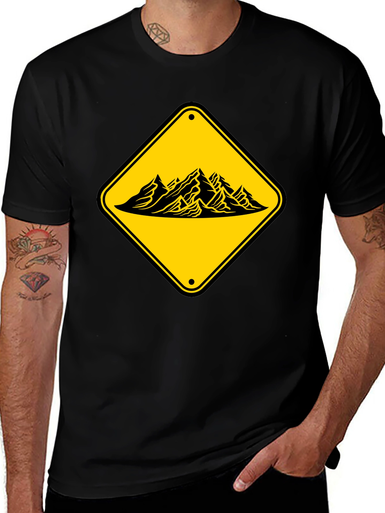 Mountain Sign Graphic Tee - Adventure Awaits!