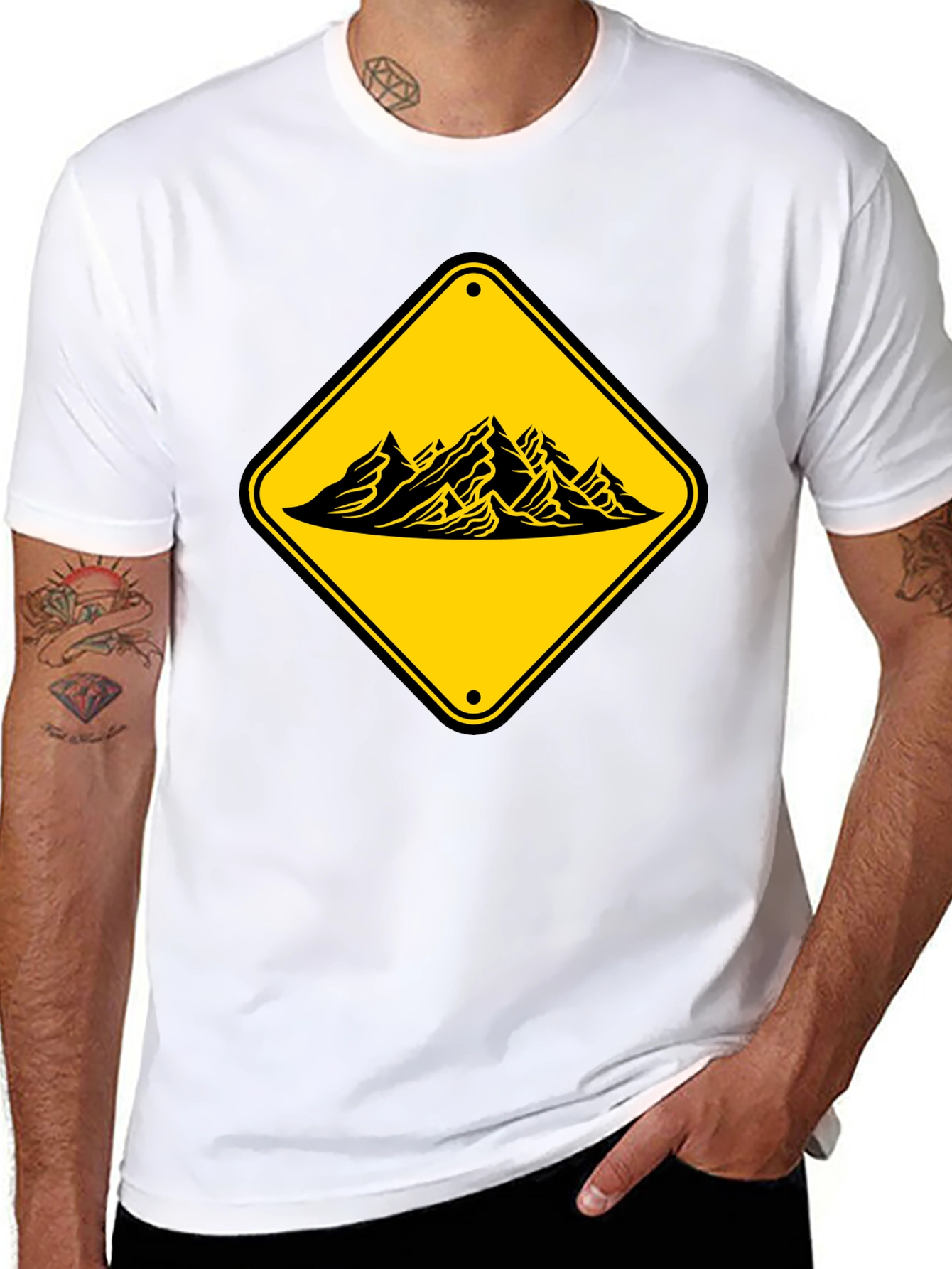 Mountain Sign Graphic Tee - Adventure Awaits!