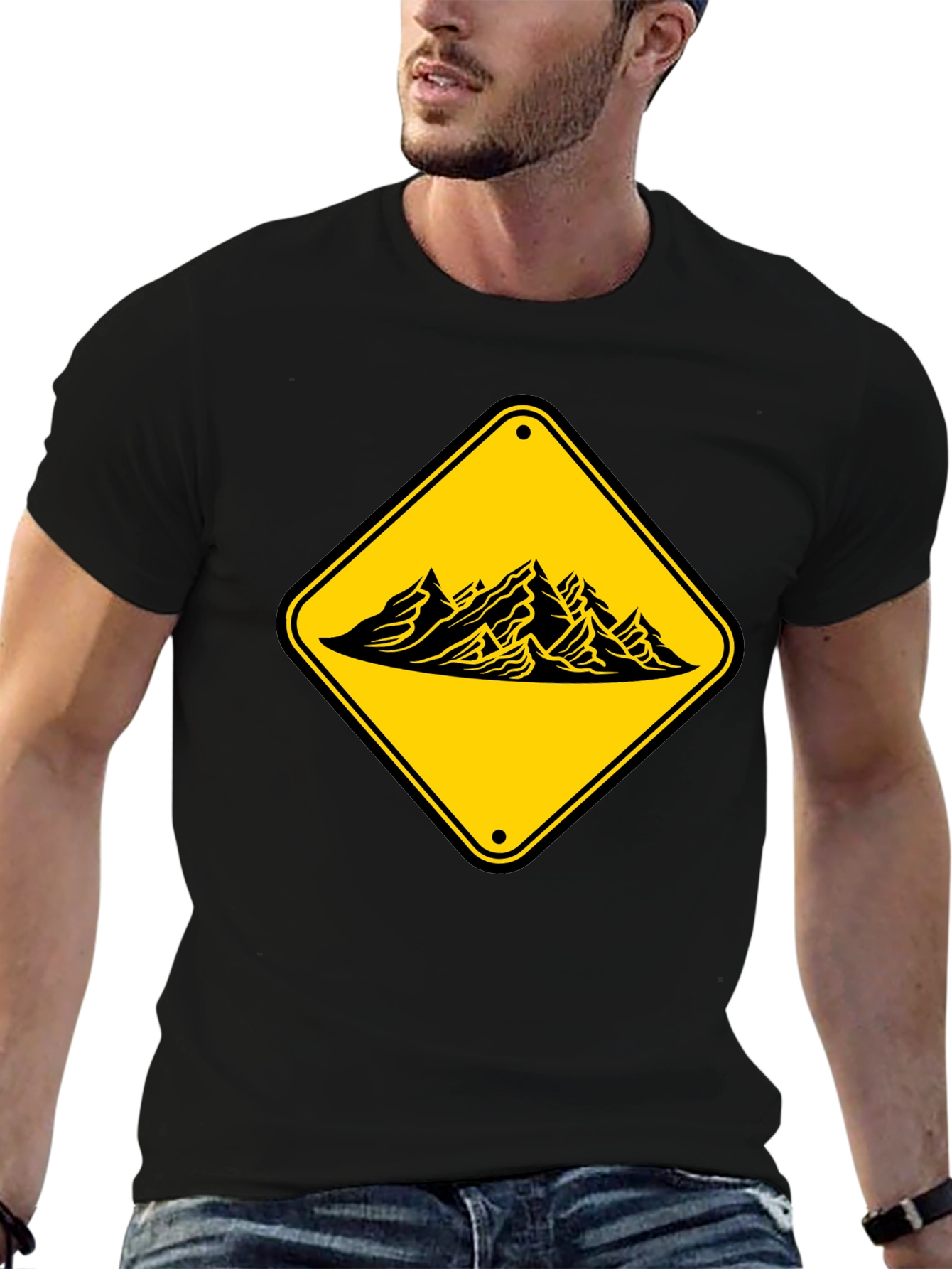 Mountain Sign Graphic Tee - Adventure Awaits!