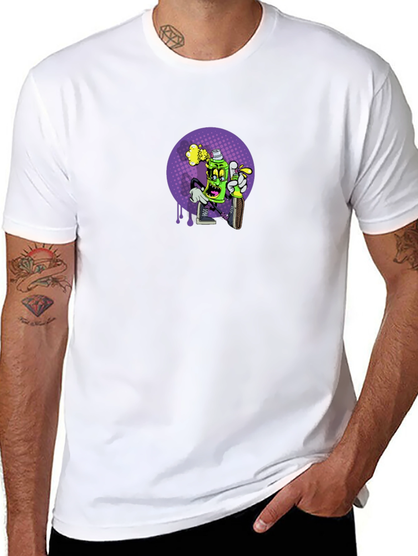 Cartoon Spray Paint Graphic Tee