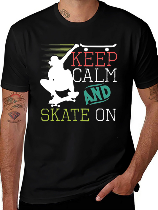 Keep Calm and Skate On Graphic T-Shirt
