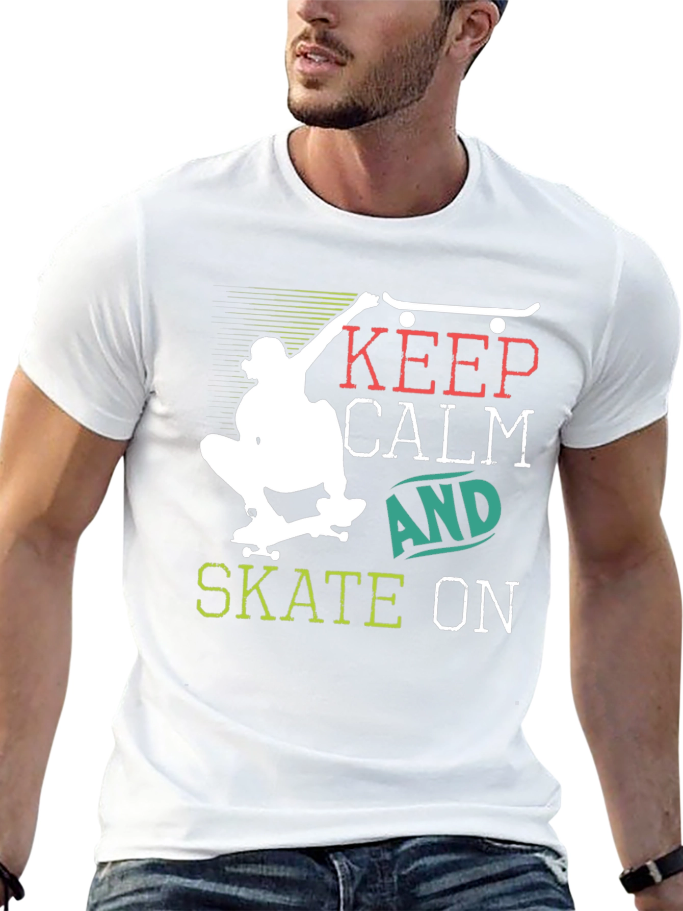 Keep Calm and Skate On Graphic T-Shirt