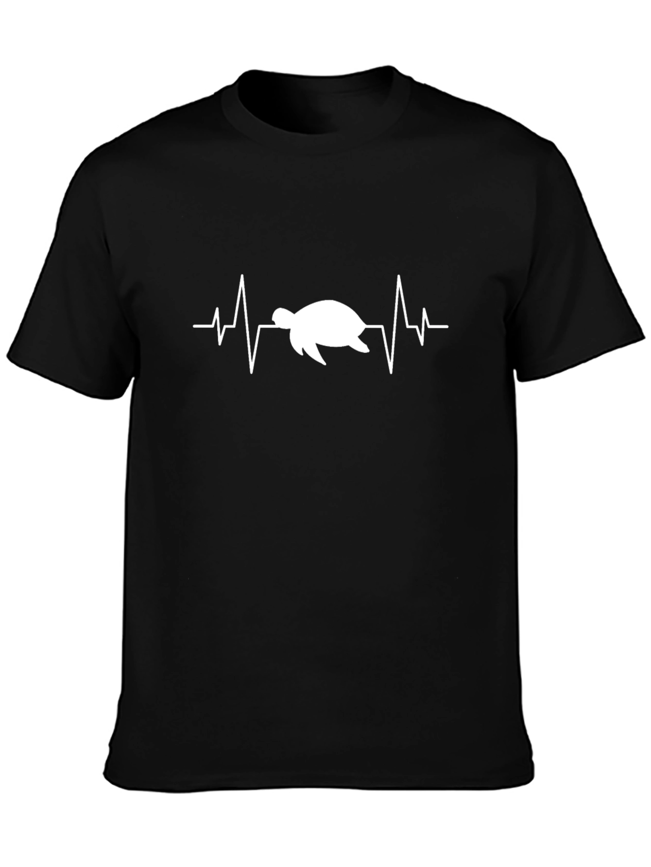 Turtle Heartbeat T-Shirt - Black Cotton Tee