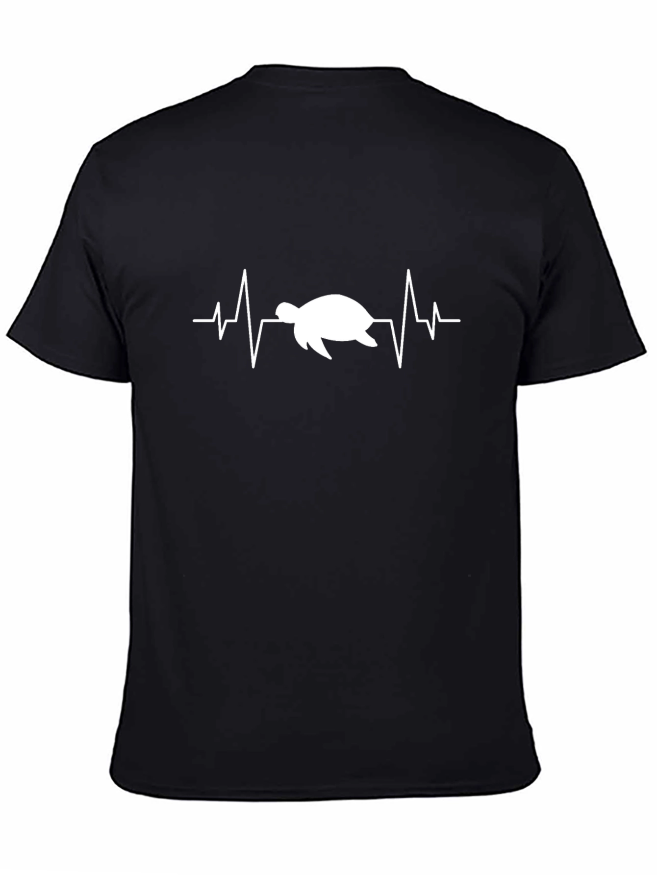 Turtle Heartbeat T-Shirt - Black Cotton Tee
