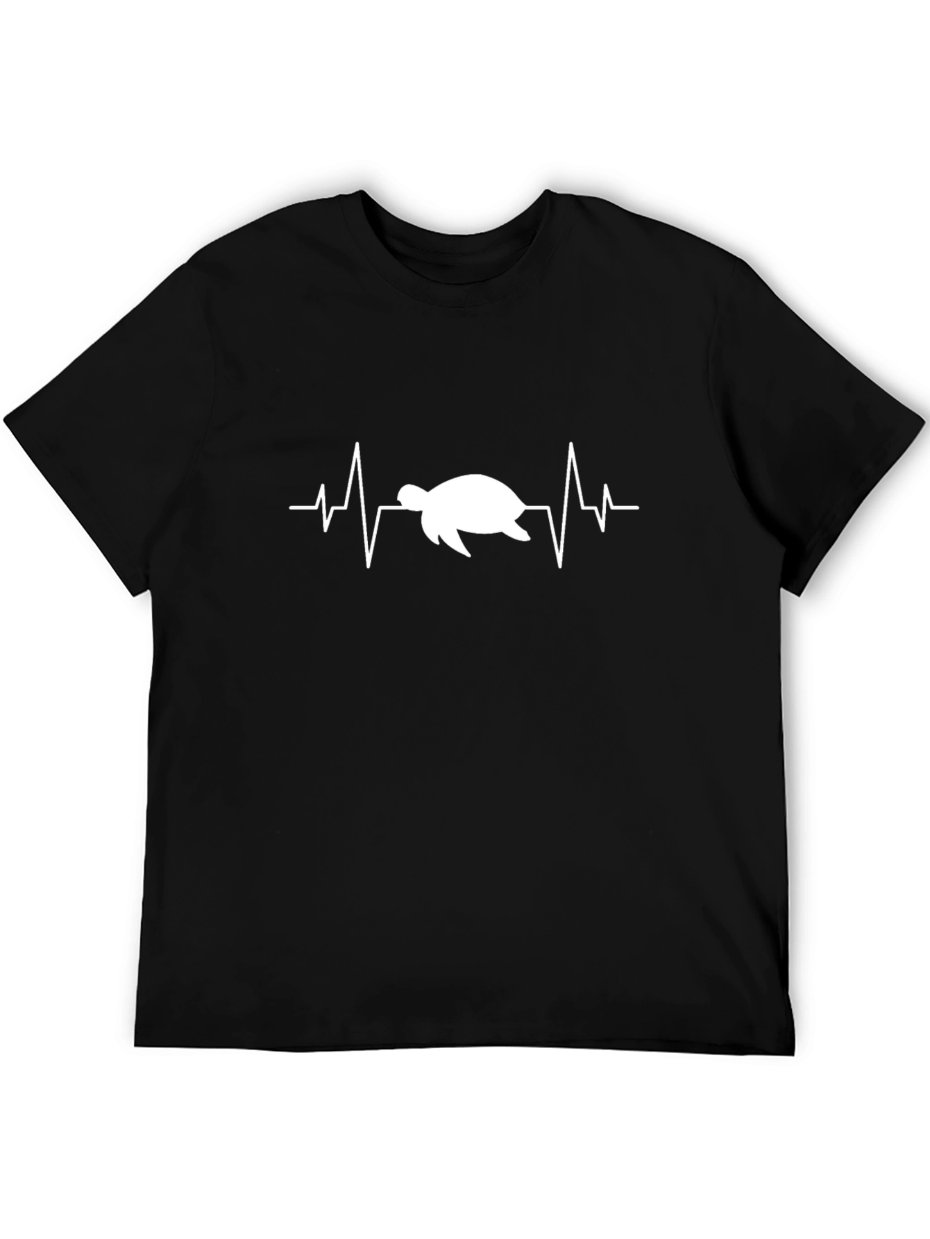 Turtle Heartbeat T-Shirt - Black Cotton Tee