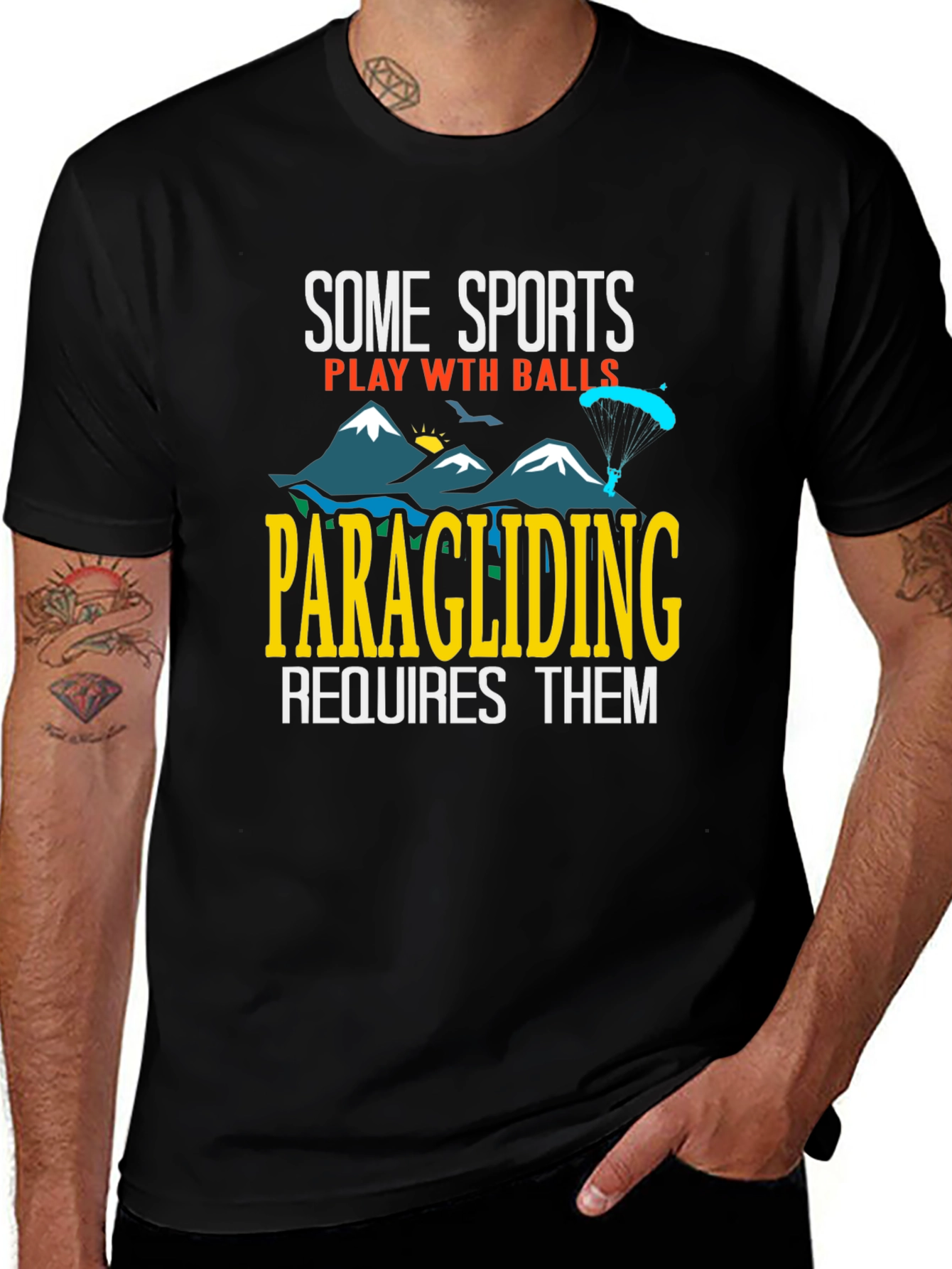 Paragliding Requires Balls Graphic Tee
