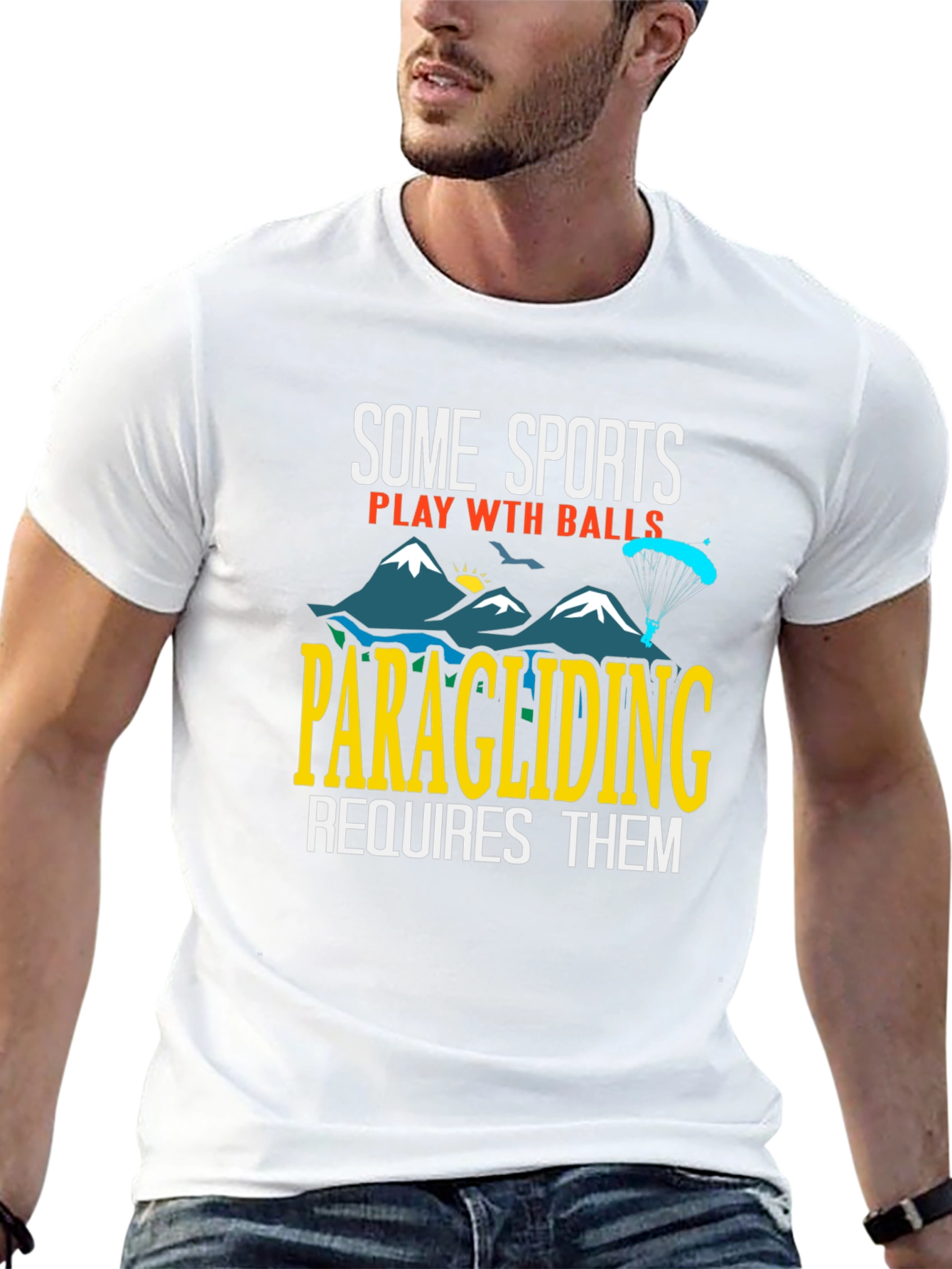 Paragliding Requires Balls Graphic Tee