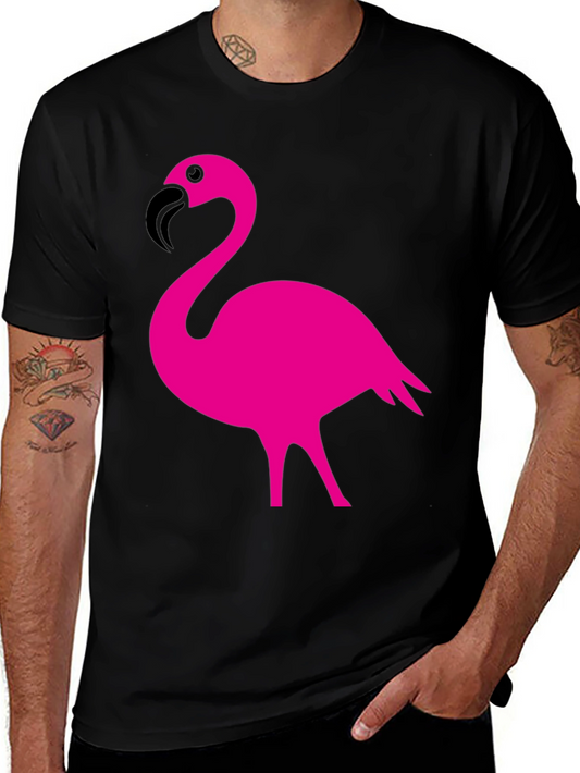 Flamingo Graphic Tee - Stylish Black Cotton T-Shirt