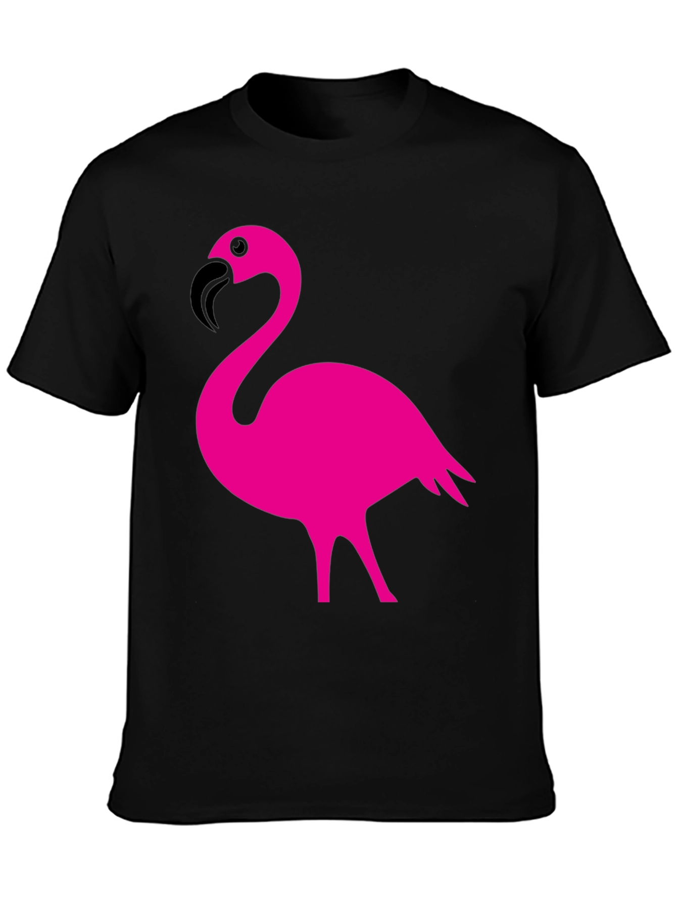 Flamingo Graphic Tee - Stylish Black Cotton T-Shirt